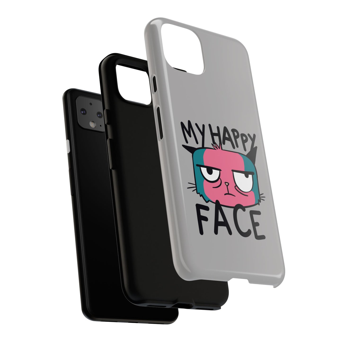 Funny Cat Phone Case - 'My Happy Face' Tough Design