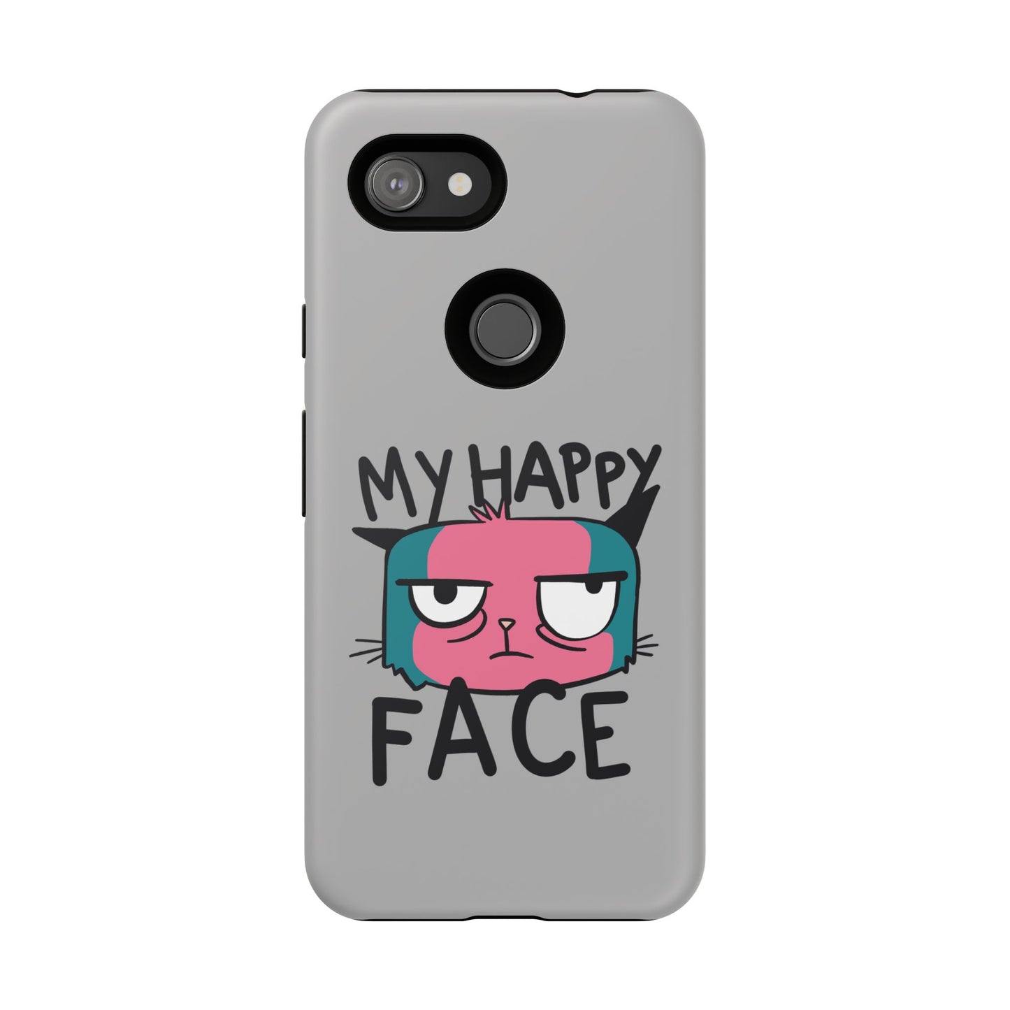 Funny Cat Phone Case - 'My Happy Face' Tough Design