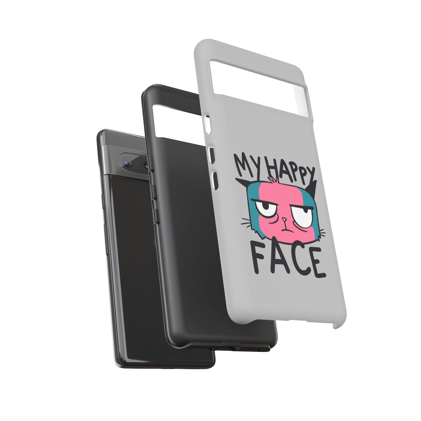 Funny Cat Phone Case - 'My Happy Face' Tough Design