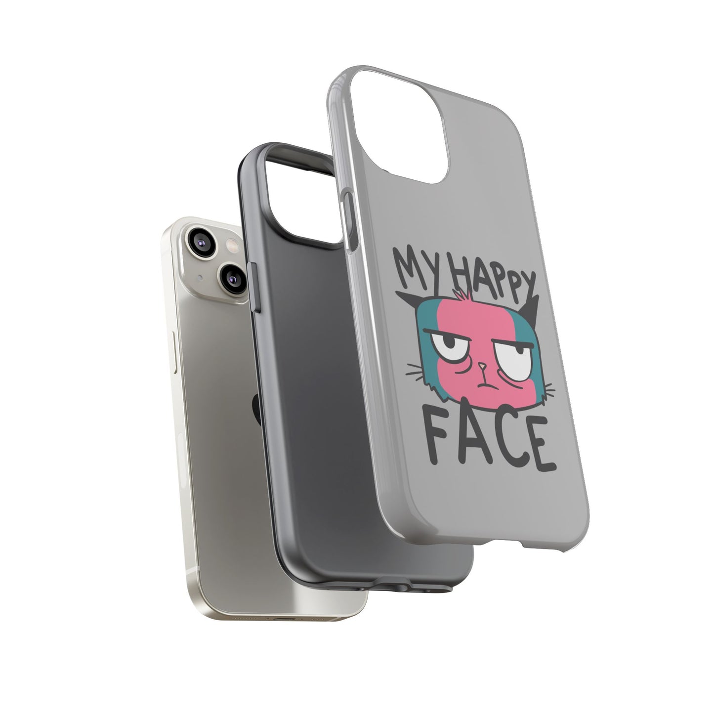 Funny Cat Phone Case - 'My Happy Face' Tough Design