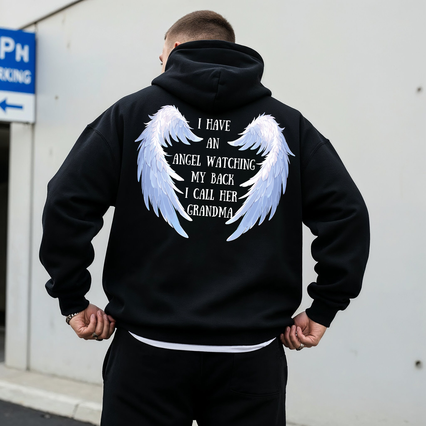 Angel Watching My Back Hoodie (Personalized)
