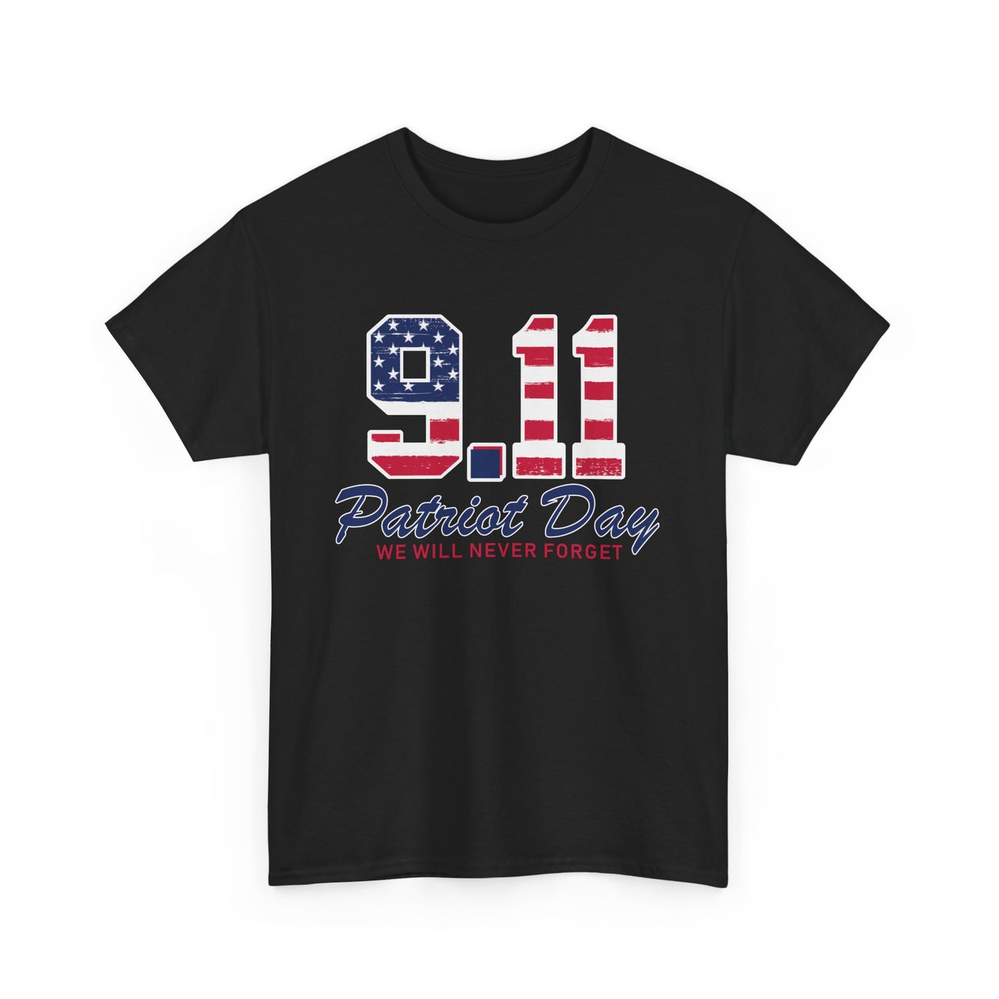 Patriot Day Unisex Heavy Cotton Tee, 9/11 Remembrance Shirt, Memorial T-Shirt, American Flag Tee, Comfort for Heroes