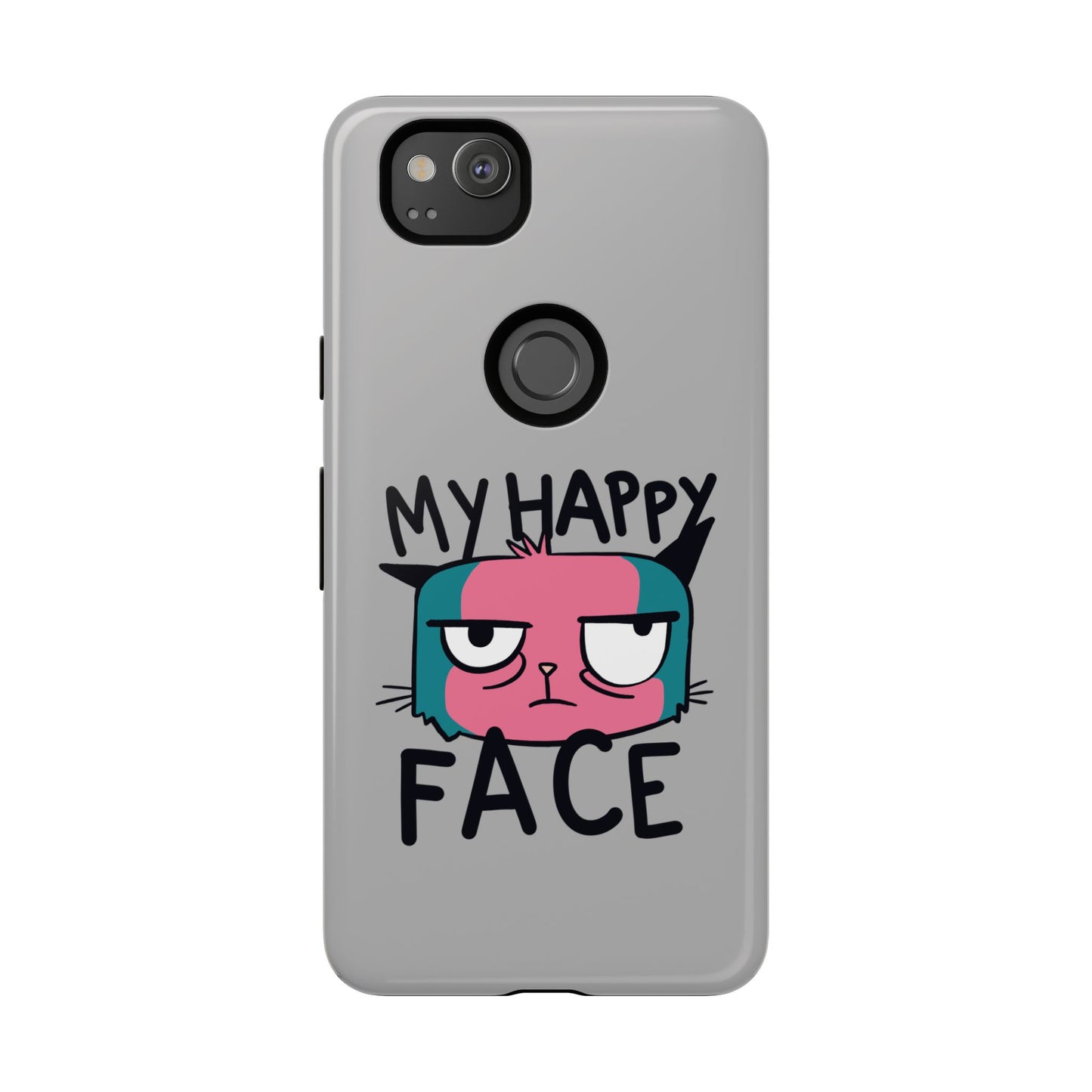 Funny Cat Phone Case - 'My Happy Face' Tough Design