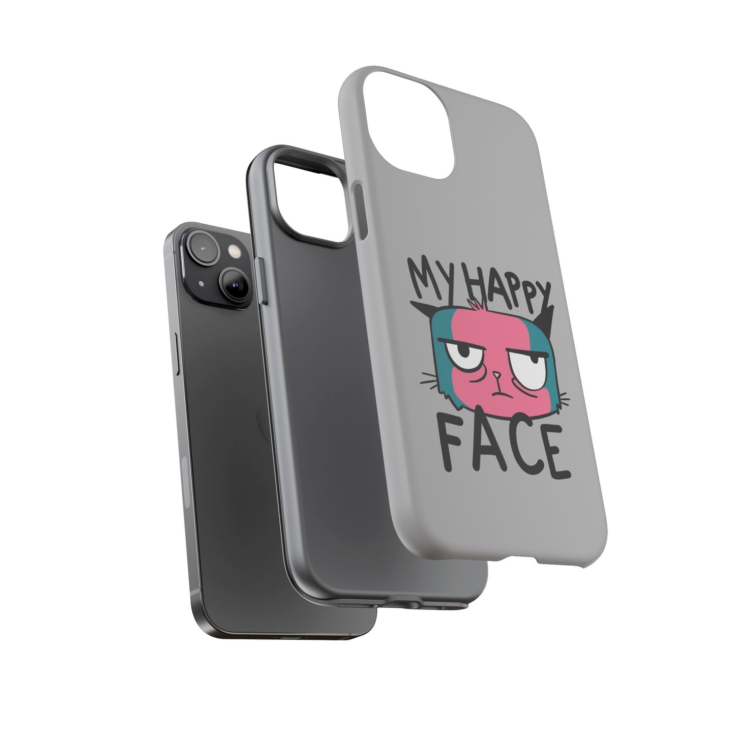 Funny Cat Phone Case - 'My Happy Face' Tough Design