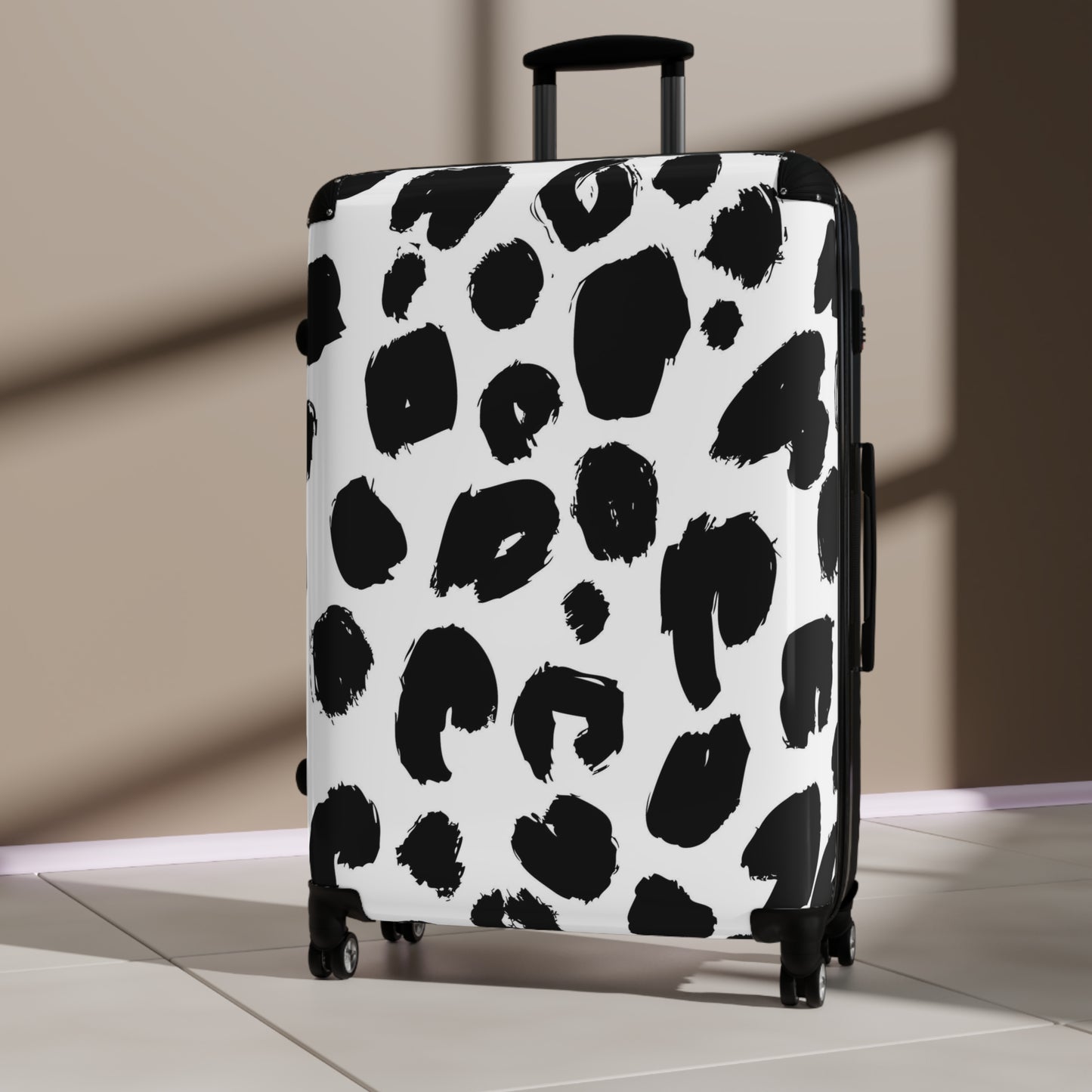 Stylish Leopard Print Suitcase - Durable Travel Luggage for Trendsetters