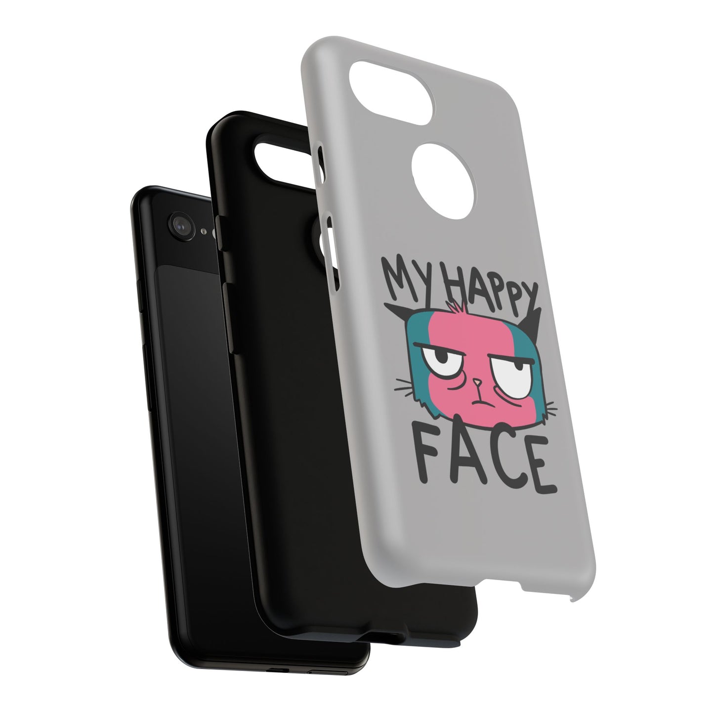 Funny Cat Phone Case - 'My Happy Face' Tough Design