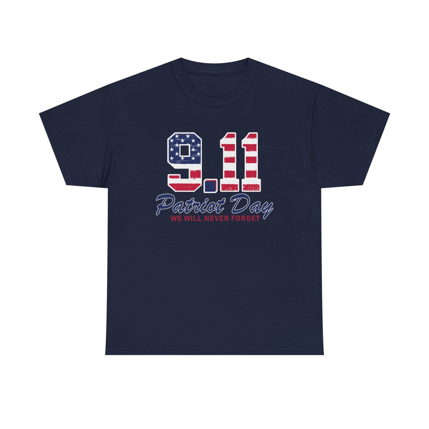 Patriot Day Unisex Heavy Cotton Tee, 9/11 Remembrance Shirt, Memorial T-Shirt, American Flag Tee, Comfort for Heroes