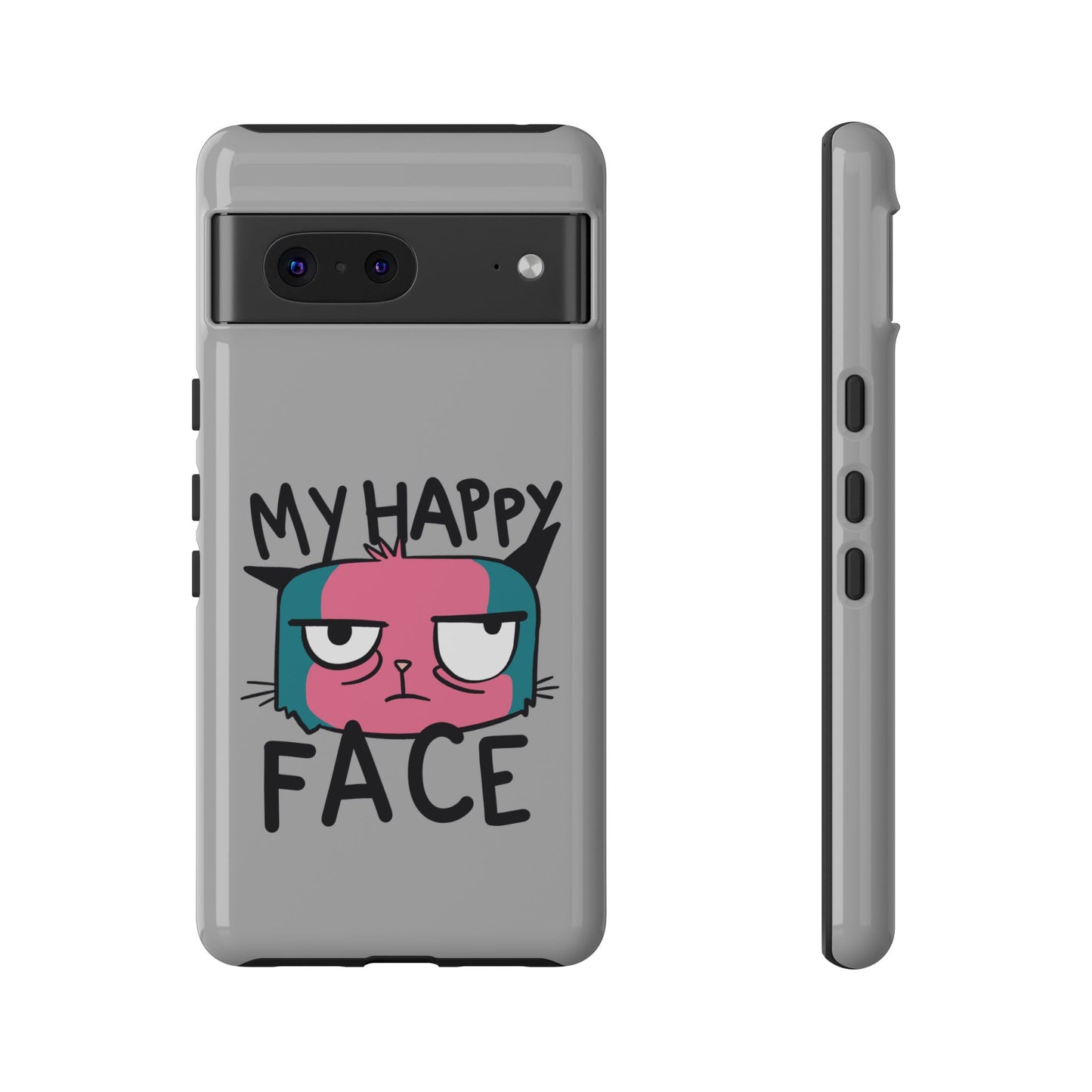 Funny Cat Phone Case - 'My Happy Face' Tough Design