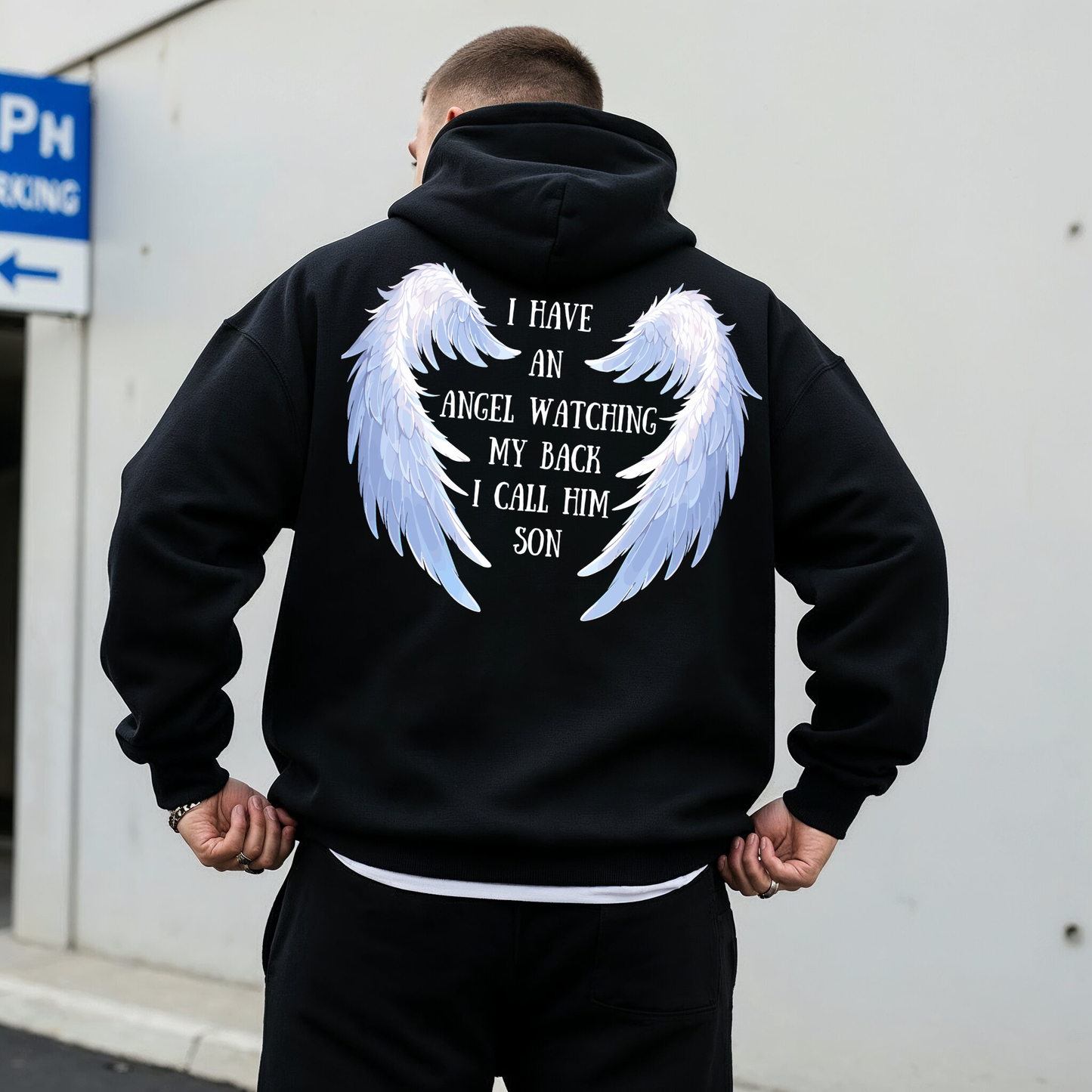 Angel Watching My Back Hoodie (Personalized)