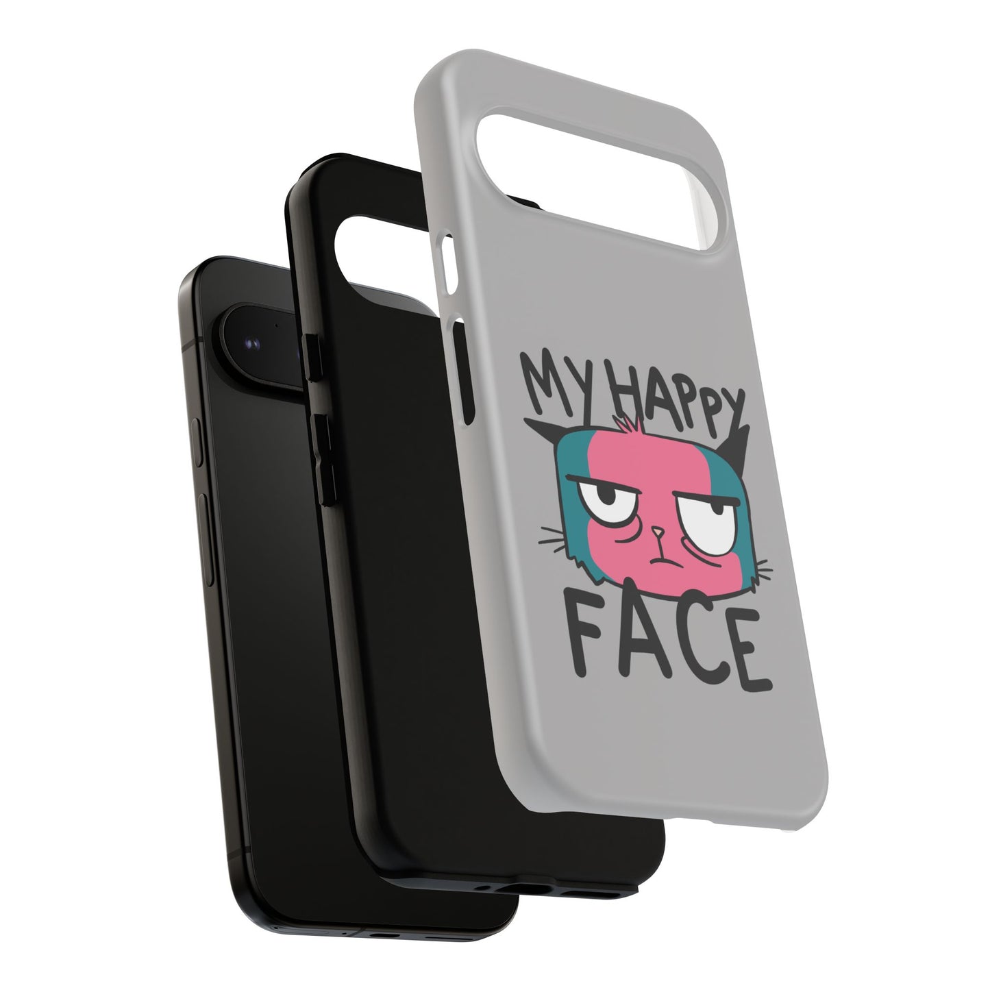 Funny Cat Phone Case - 'My Happy Face' Tough Design