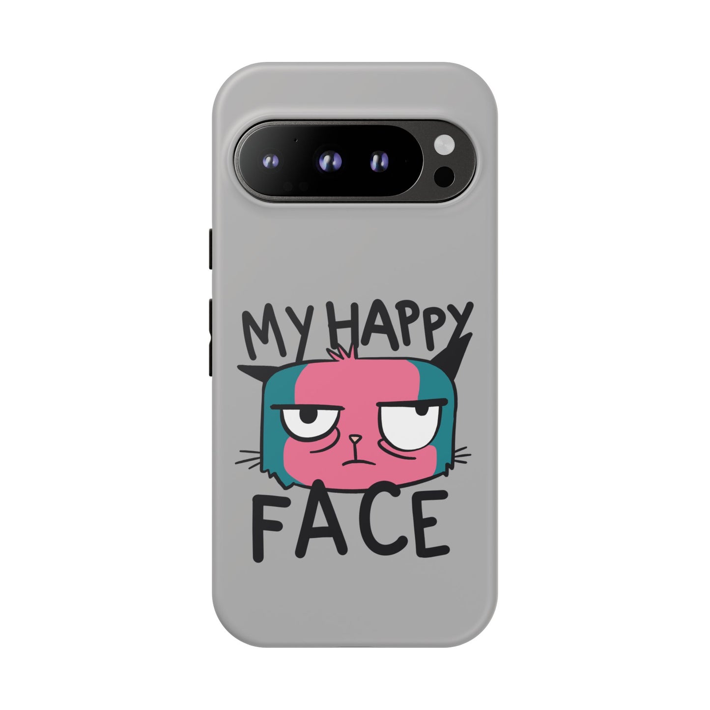 Funny Cat Phone Case - 'My Happy Face' Tough Design
