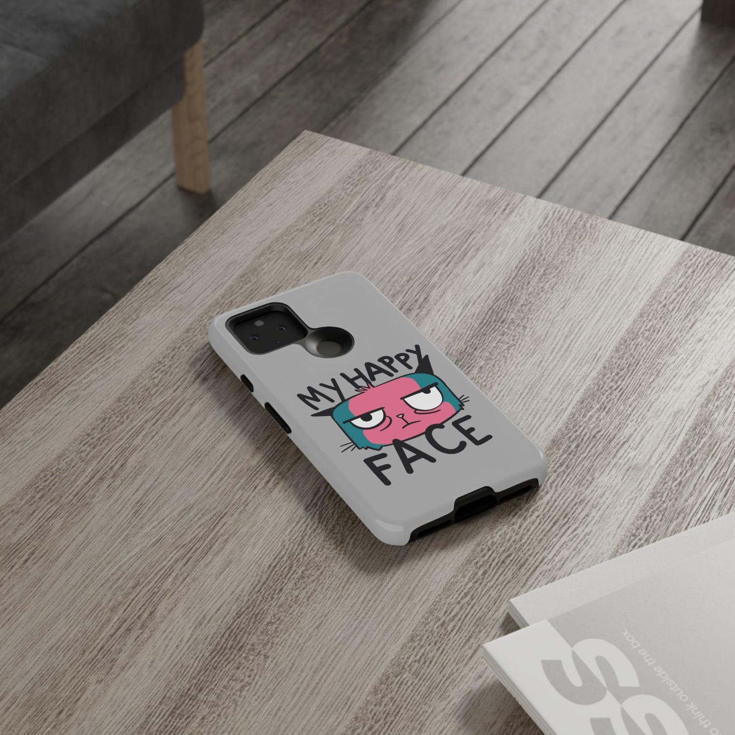 Funny Cat Phone Case - 'My Happy Face' Tough Design