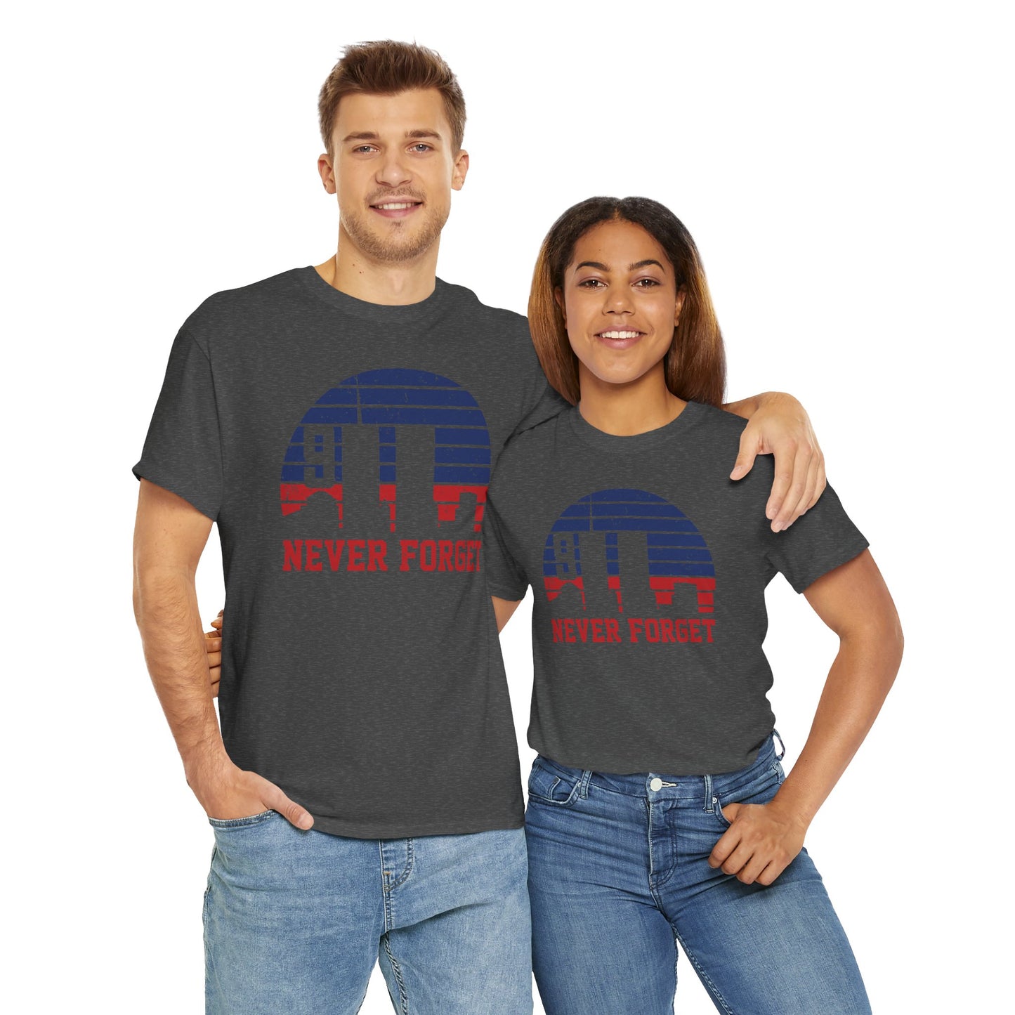 "Never Forget" Memorial Shirt, Patriotic Tee, Remembrance Apparel, 9/11 Tribute Shirt