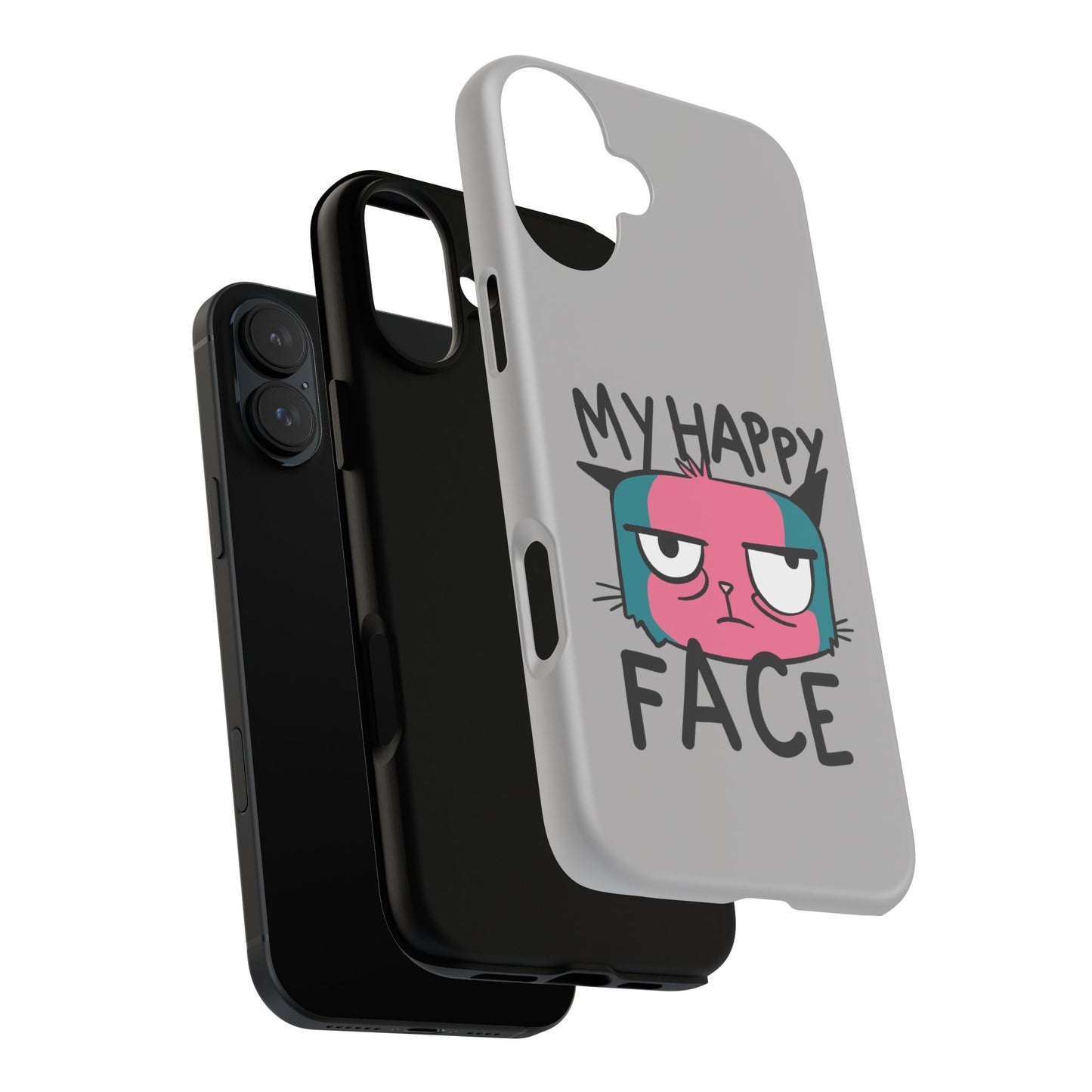 Funny Cat Phone Case - 'My Happy Face' Tough Design