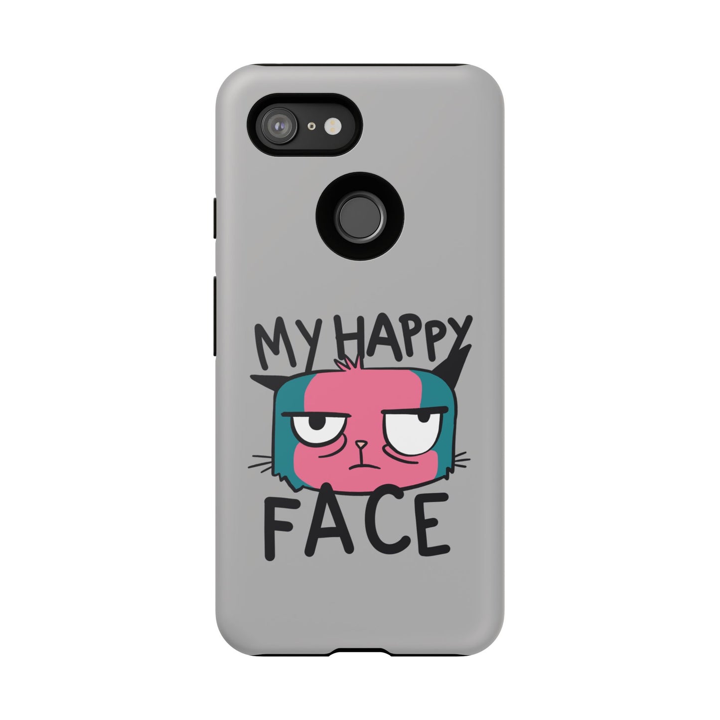 Funny Cat Phone Case - 'My Happy Face' Tough Design