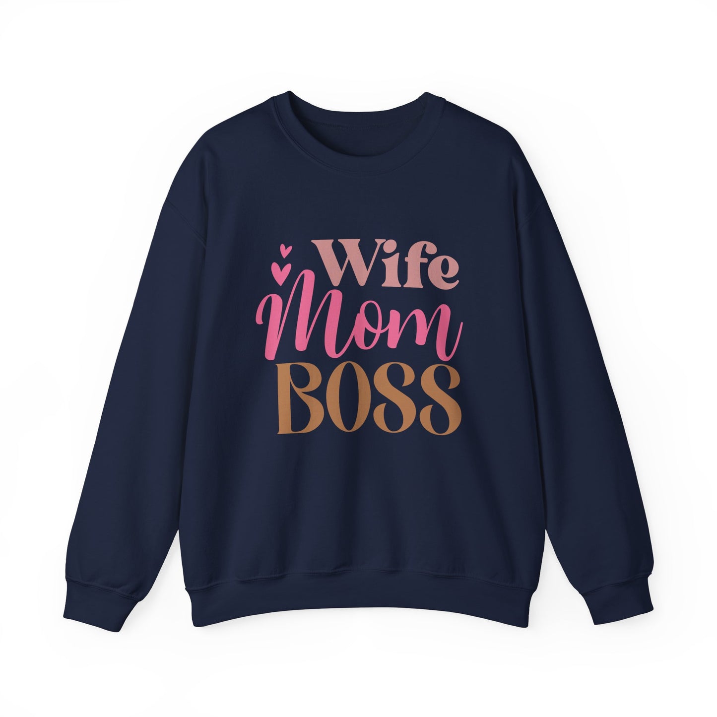 Wife Mom Boss Crewneck Sweatshirt - Cozy Unisex Pullover for Moms