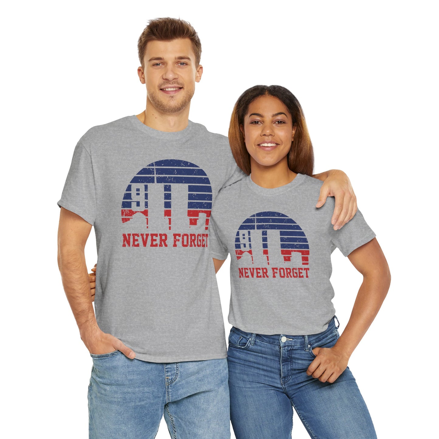 "Never Forget" Memorial Shirt, Patriotic Tee, Remembrance Apparel, 9/11 Tribute Shirt