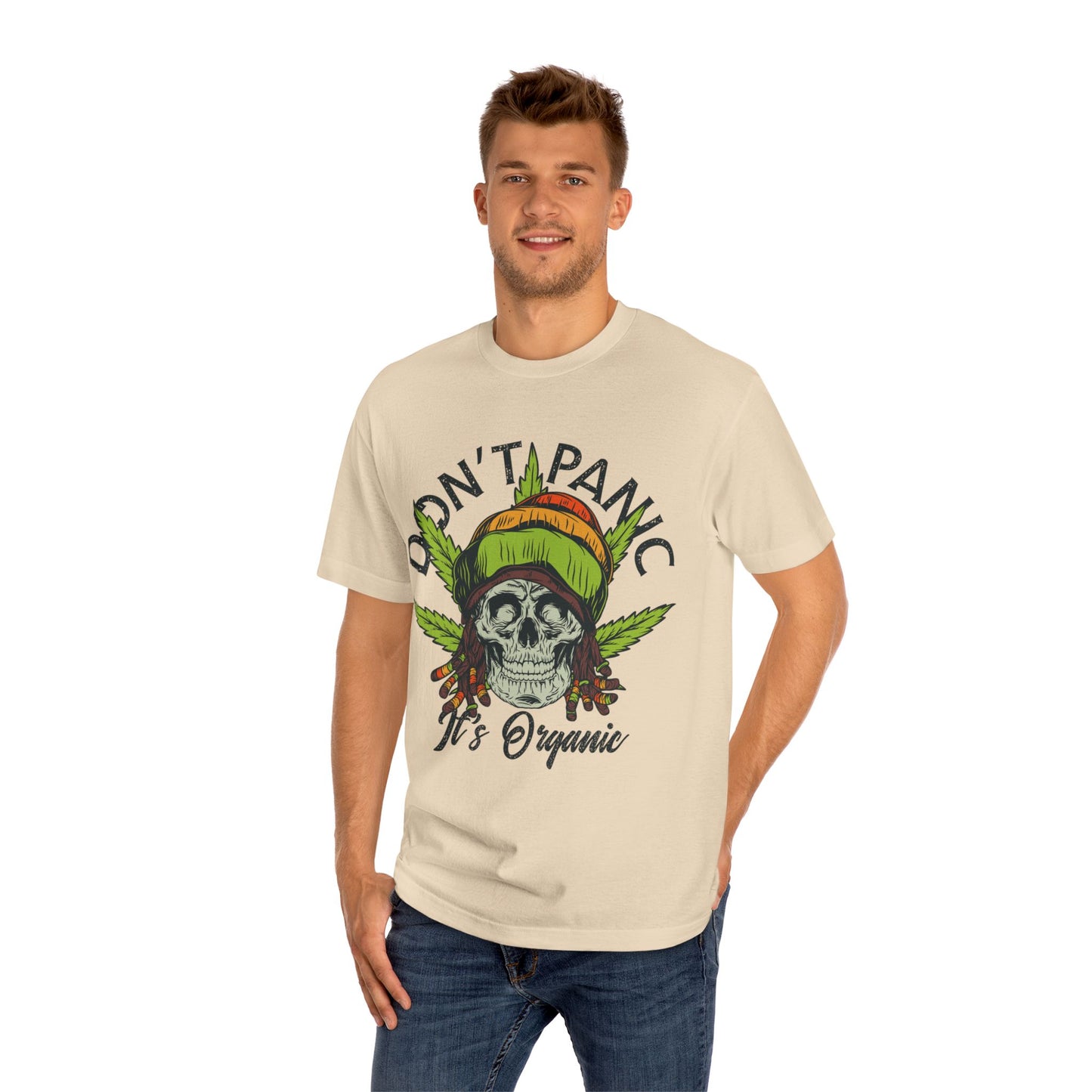 Don't Panic Organic Skeleton Unisex Classic Tee - Stylish & Fun Graphic T-Shirt