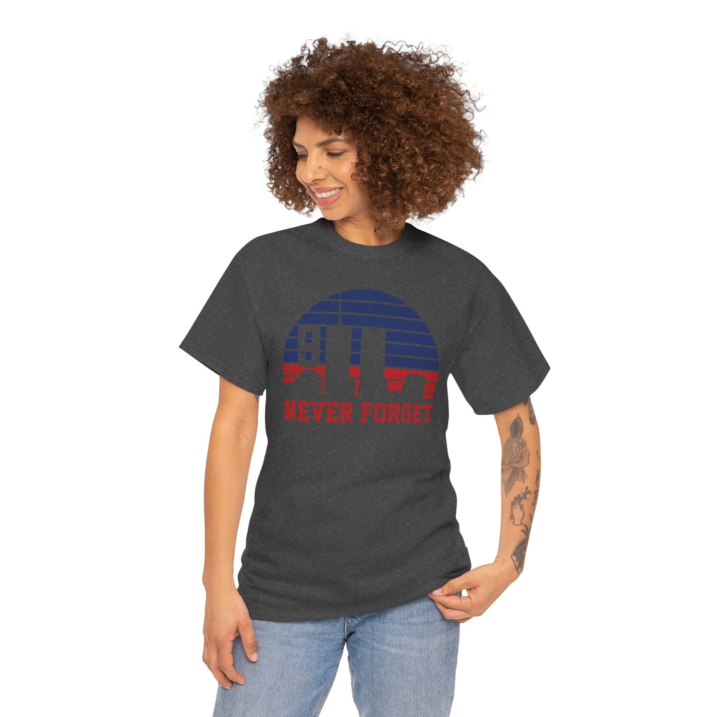 "Never Forget" Memorial Shirt, Patriotic Tee, Remembrance Apparel, 9/11 Tribute Shirt