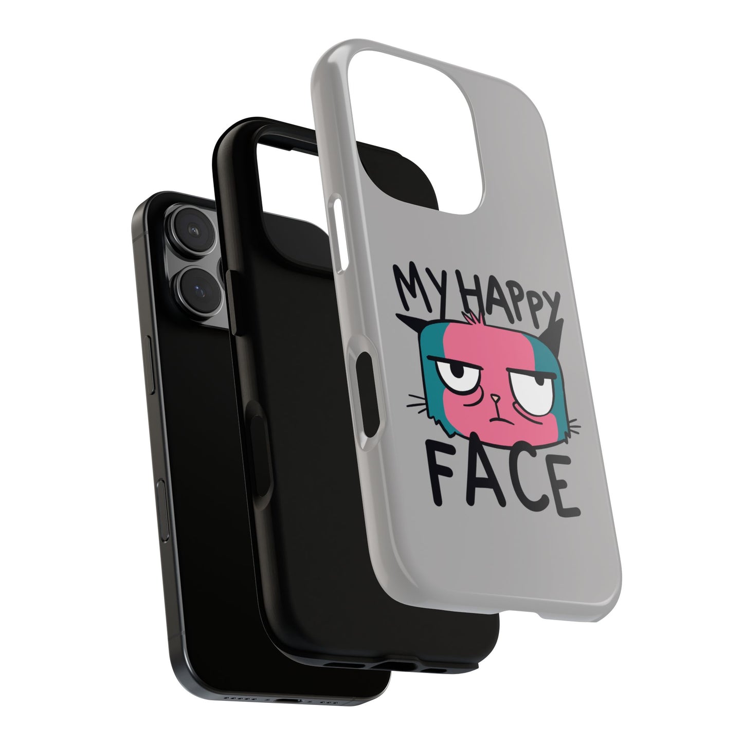 Funny Cat Phone Case - 'My Happy Face' Tough Design