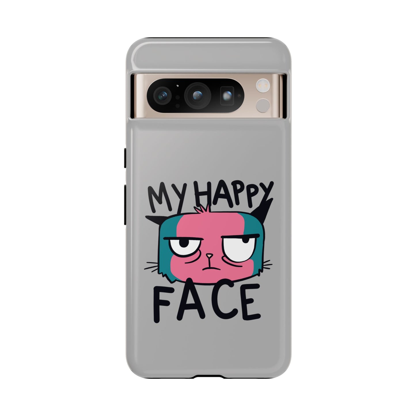 Funny Cat Phone Case - 'My Happy Face' Tough Design