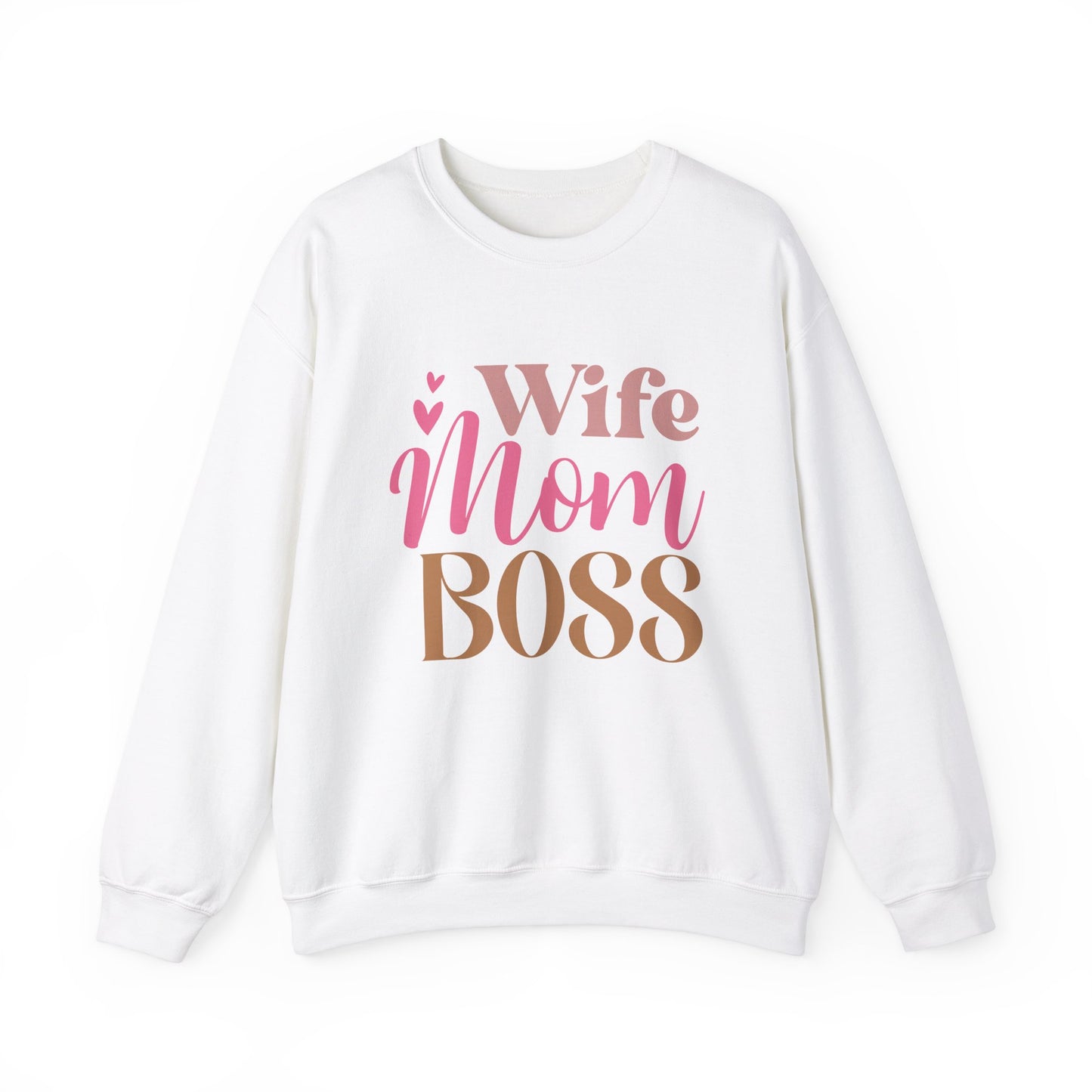 Wife Mom Boss Crewneck Sweatshirt - Cozy Unisex Pullover for Moms