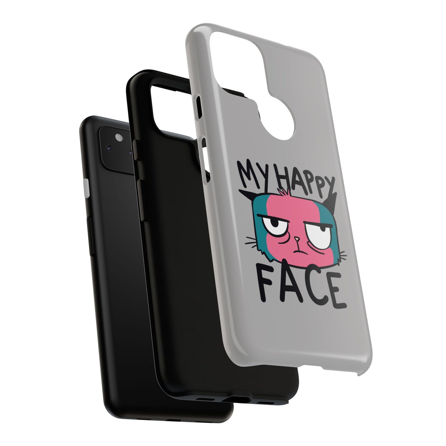 Funny Cat Phone Case - 'My Happy Face' Tough Design