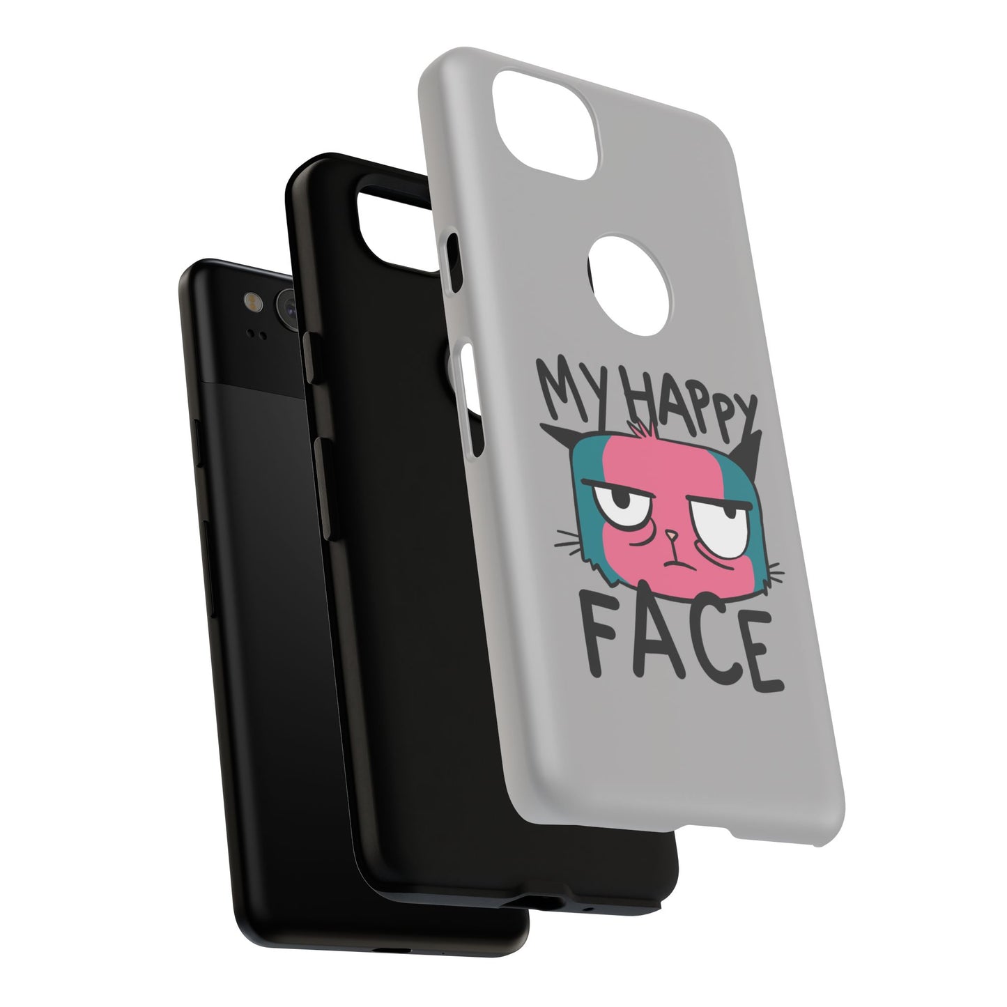 Funny Cat Phone Case - 'My Happy Face' Tough Design