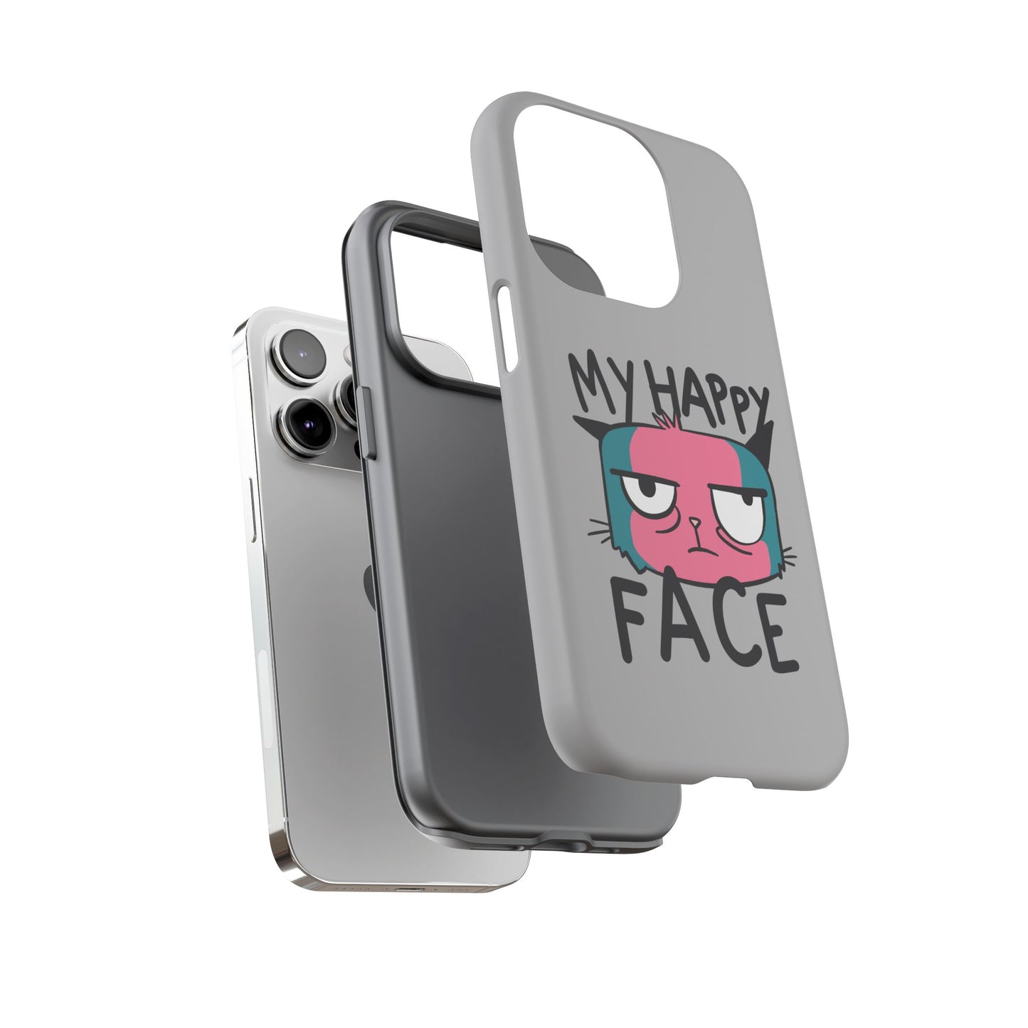 Funny Cat Phone Case - 'My Happy Face' Tough Design