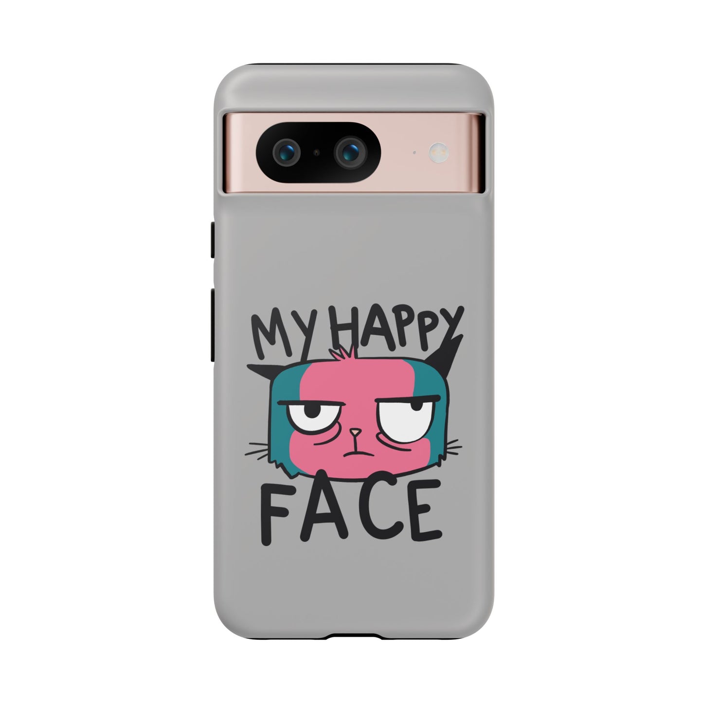 Funny Cat Phone Case - 'My Happy Face' Tough Design