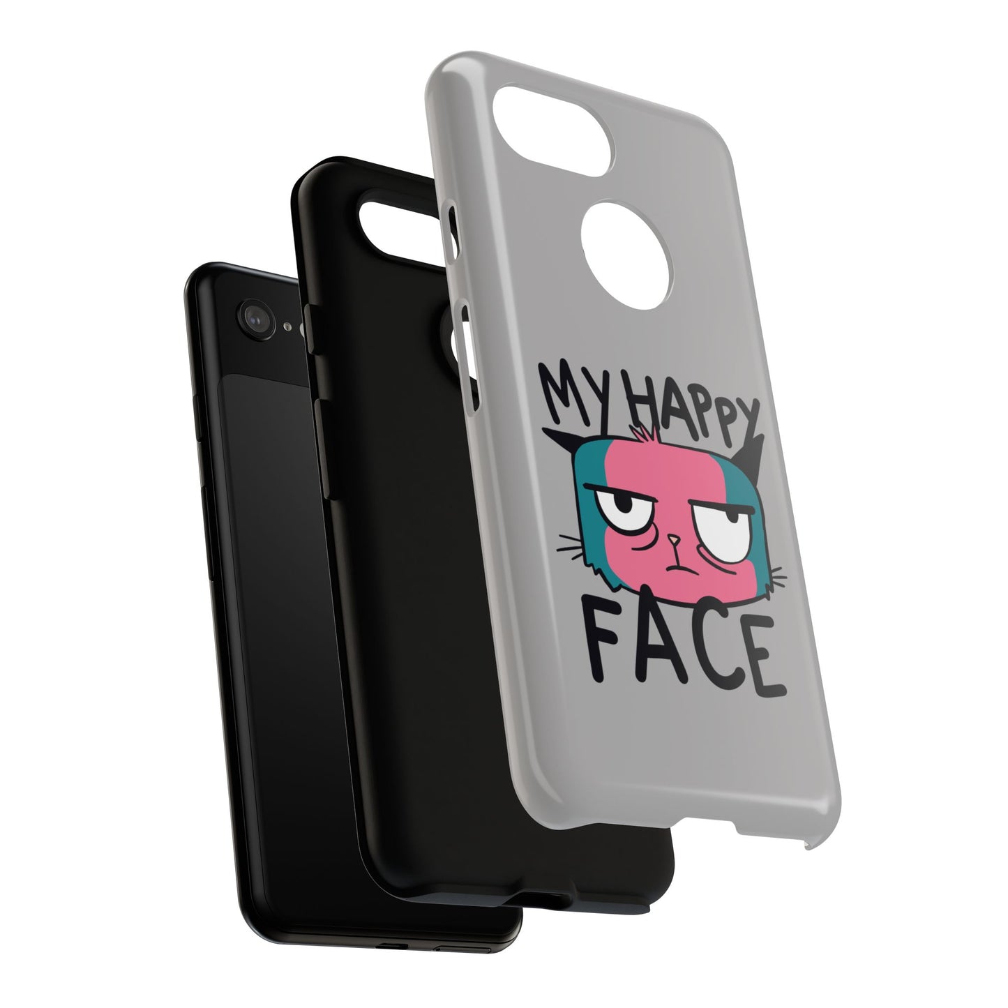 Funny Cat Phone Case - 'My Happy Face' Tough Design