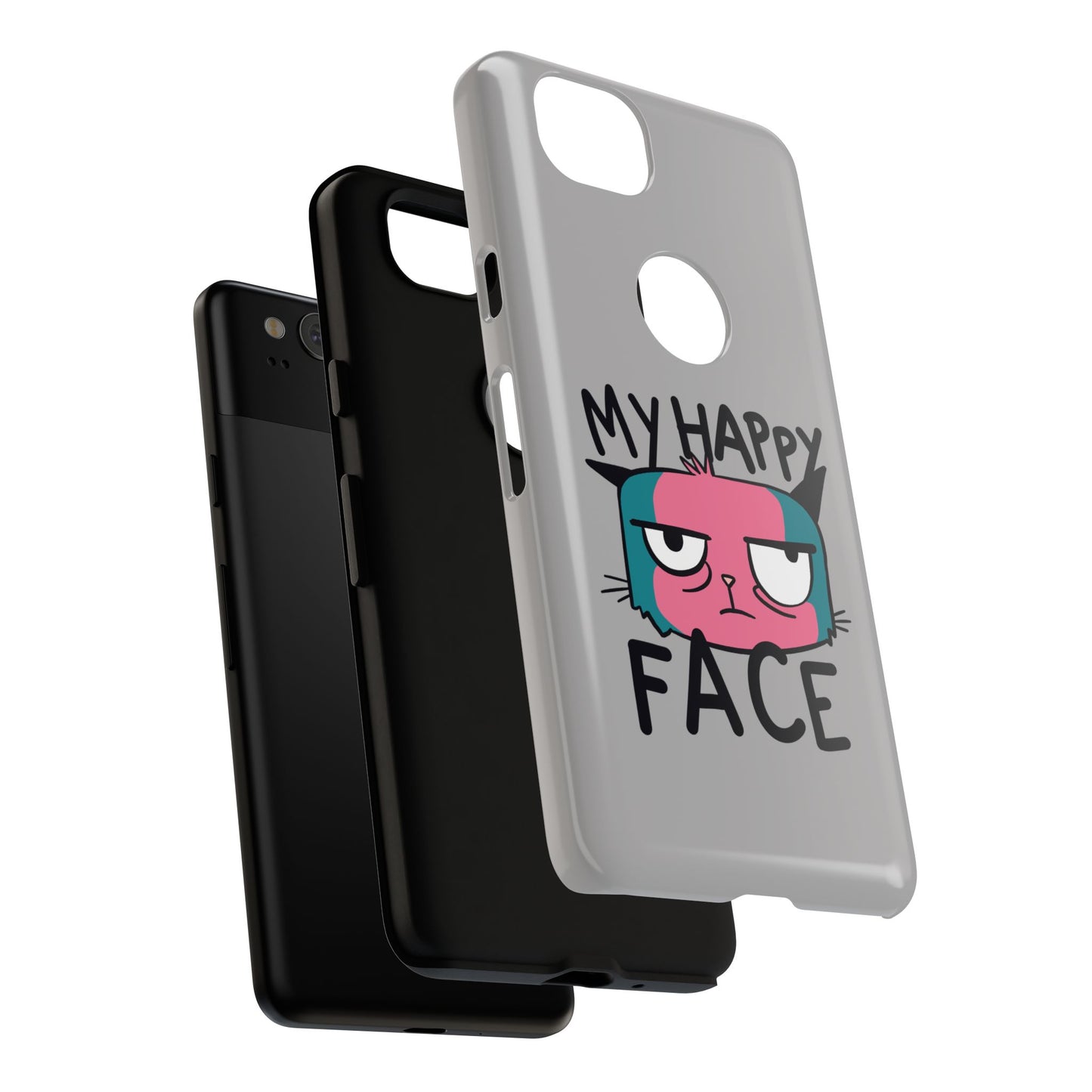Funny Cat Phone Case - 'My Happy Face' Tough Design