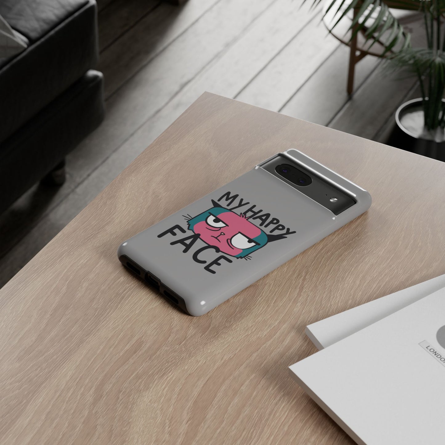 Funny Cat Phone Case - 'My Happy Face' Tough Design