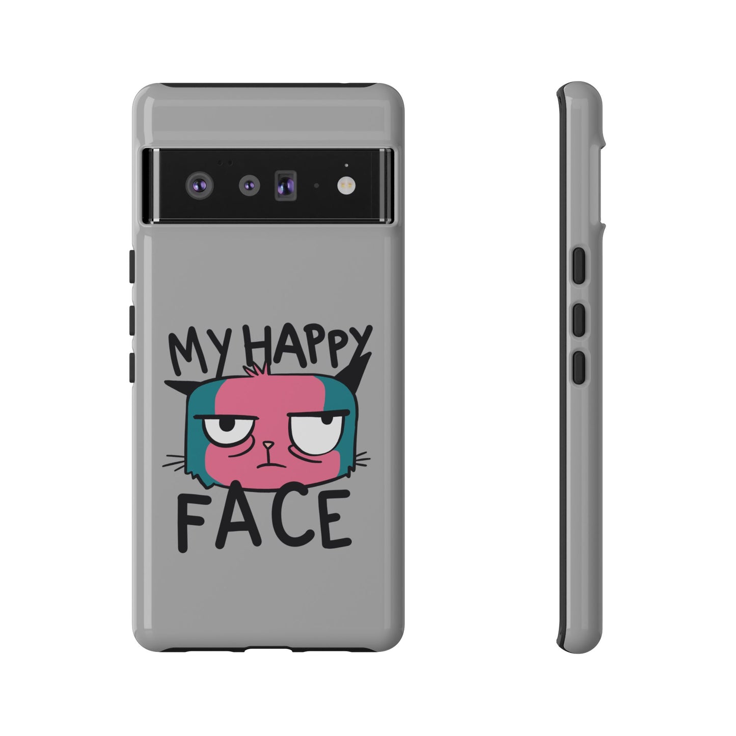 Funny Cat Phone Case - 'My Happy Face' Tough Design