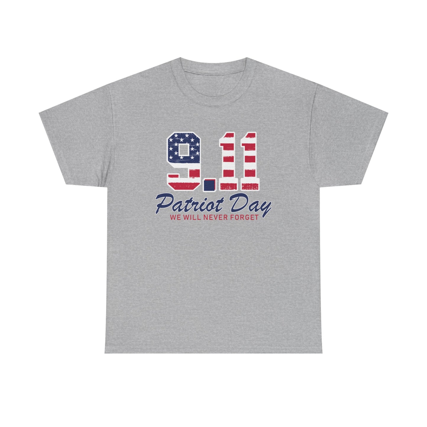 Patriot Day Unisex Heavy Cotton Tee, 9/11 Remembrance Shirt, Memorial T-Shirt, American Flag Tee, Comfort for Heroes