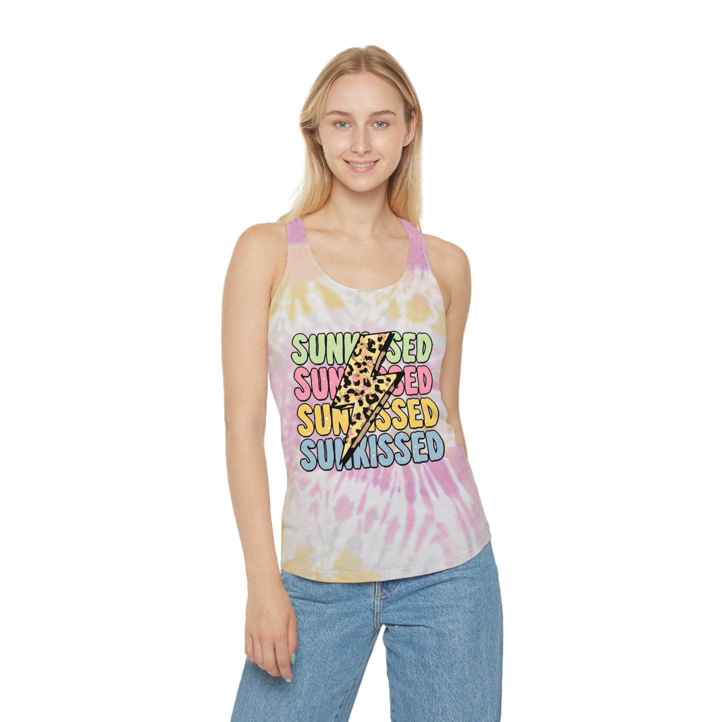 Sunkissed Tie Dye Racerback Tank Top, Summer Wear, Beach Wear