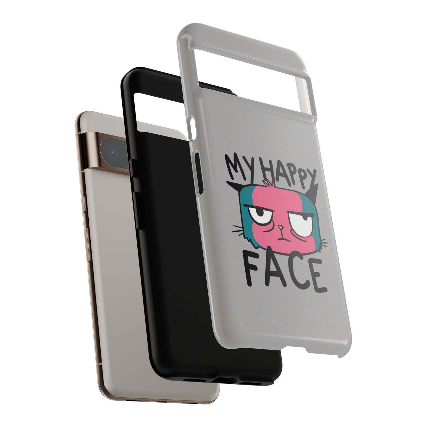 Funny Cat Phone Case - 'My Happy Face' Tough Design