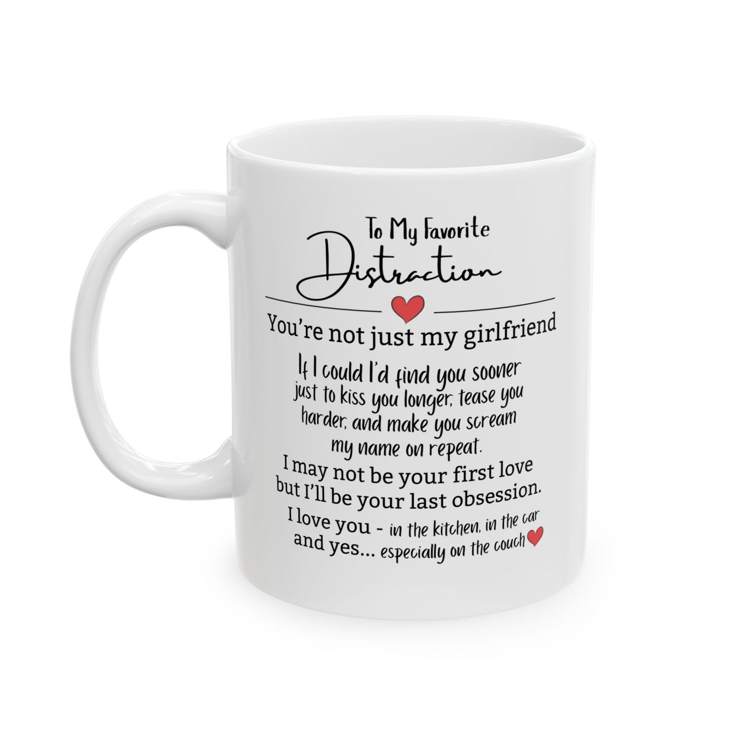 To My Favorite Distraction Mug Romantic Ceramic Mug - Perfect Gift for Girlfriend, Coffee Lover, Anniversary Celebration