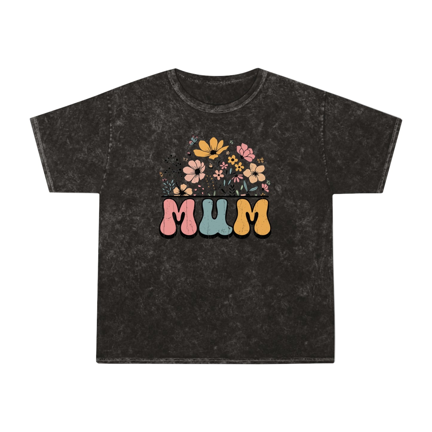 Mum Floral Mineral Wash Unisex T-Shirt - Perfect Gift for Mother’s Day