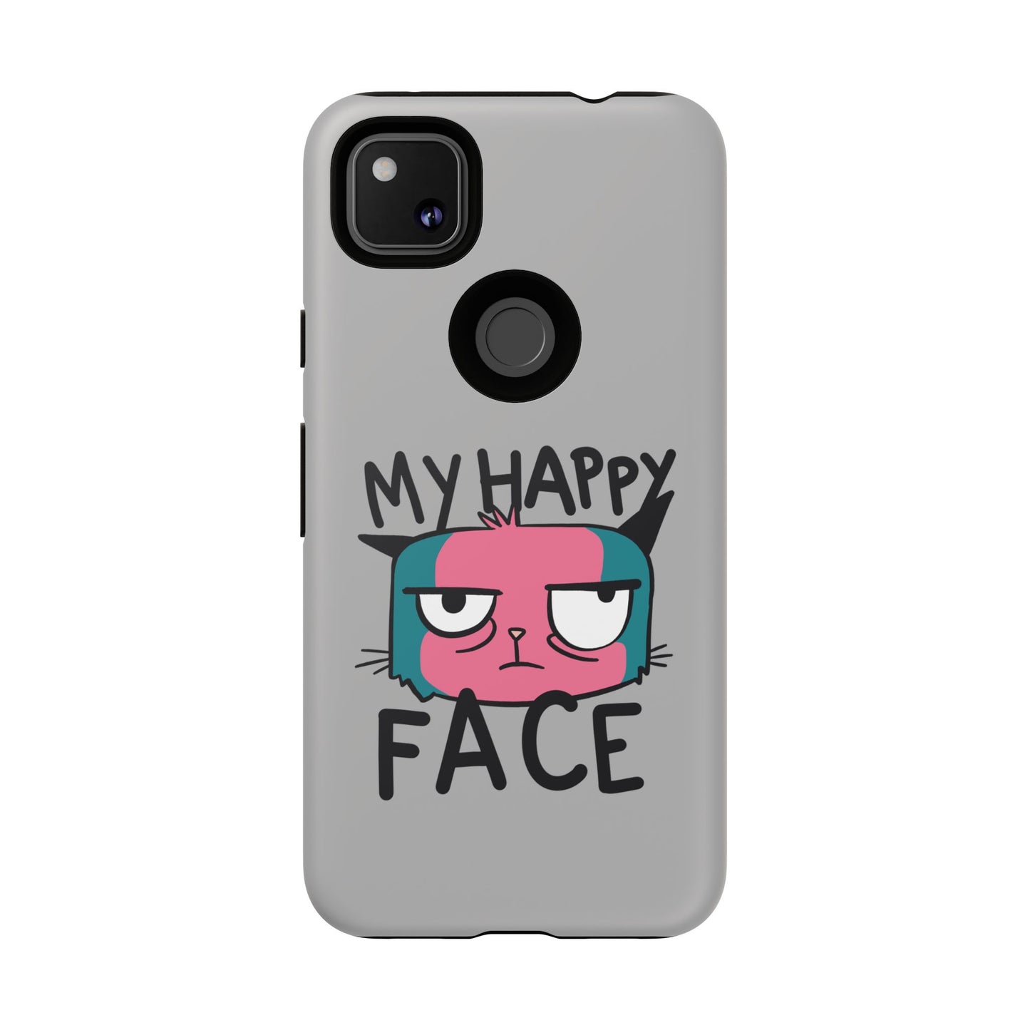 Funny Cat Phone Case - 'My Happy Face' Tough Design