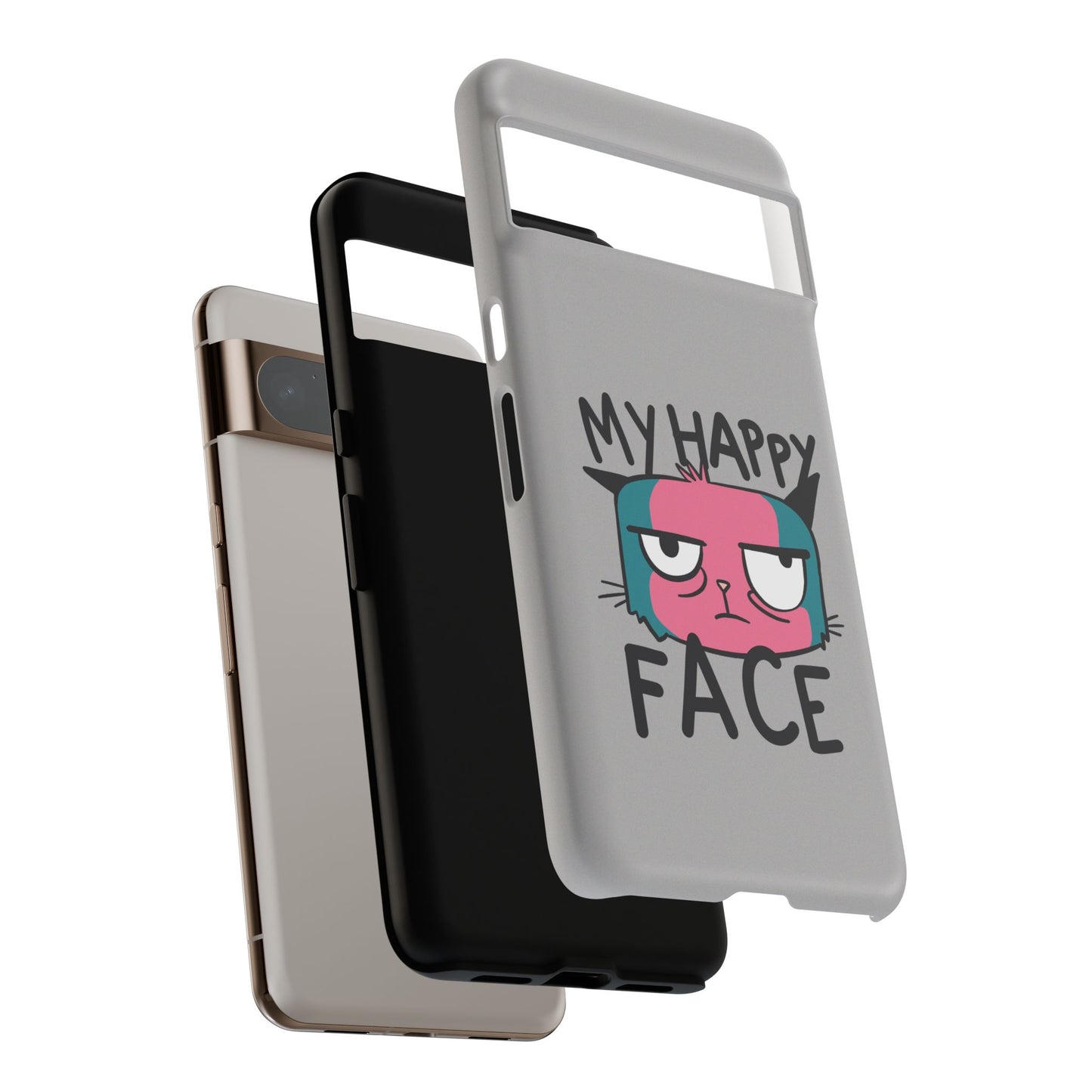 Funny Cat Phone Case - 'My Happy Face' Tough Design