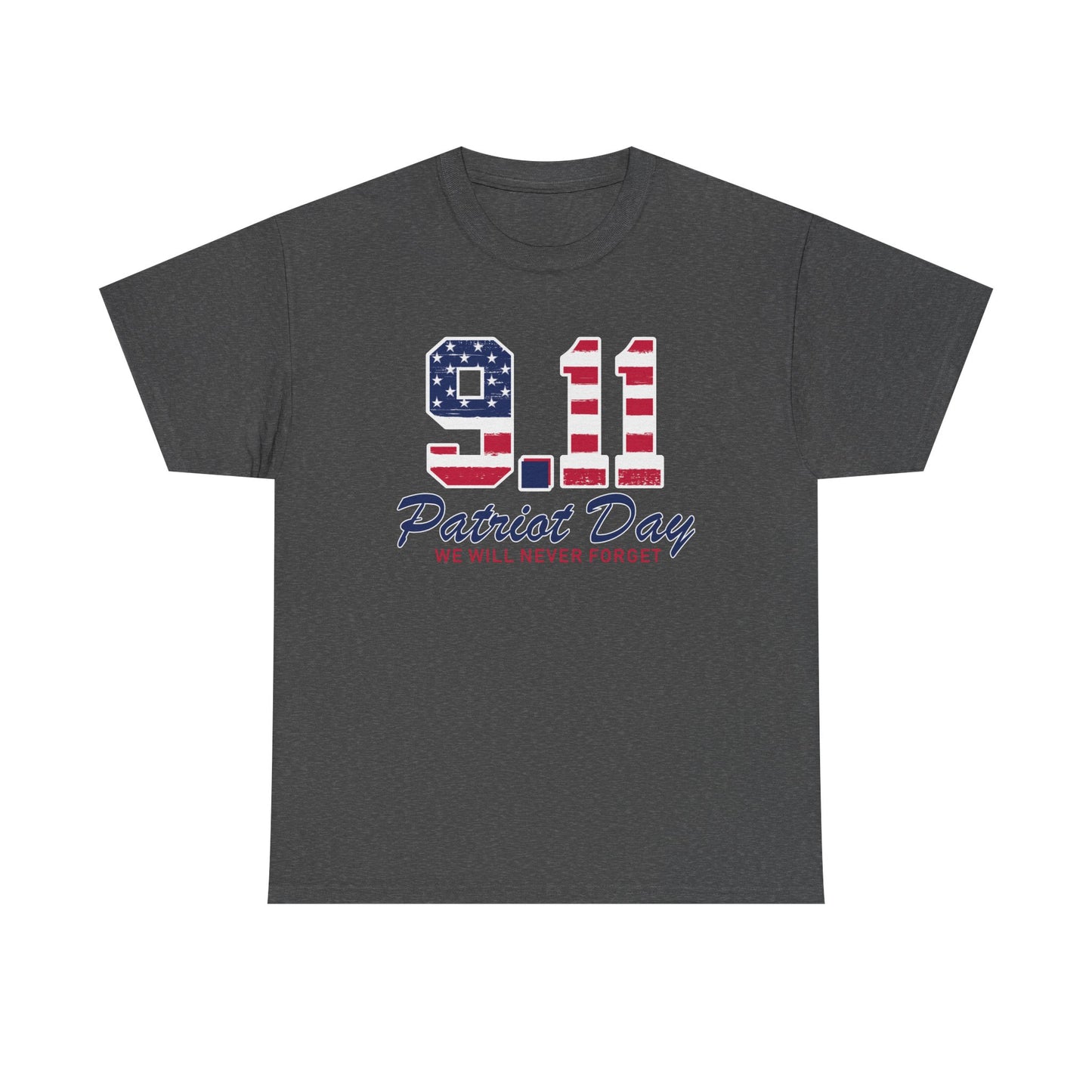 Patriot Day Unisex Heavy Cotton Tee, 9/11 Remembrance Shirt, Memorial T-Shirt, American Flag Tee, Comfort for Heroes
