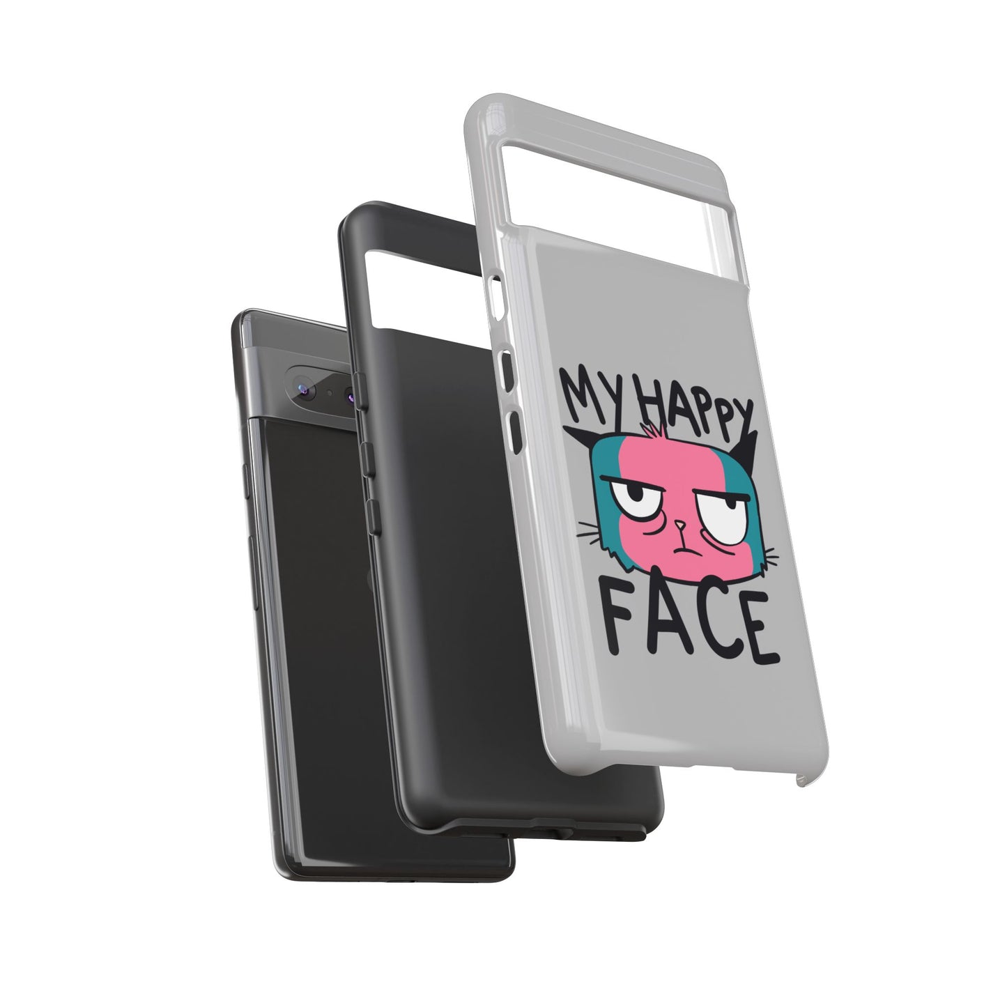 Funny Cat Phone Case - 'My Happy Face' Tough Design