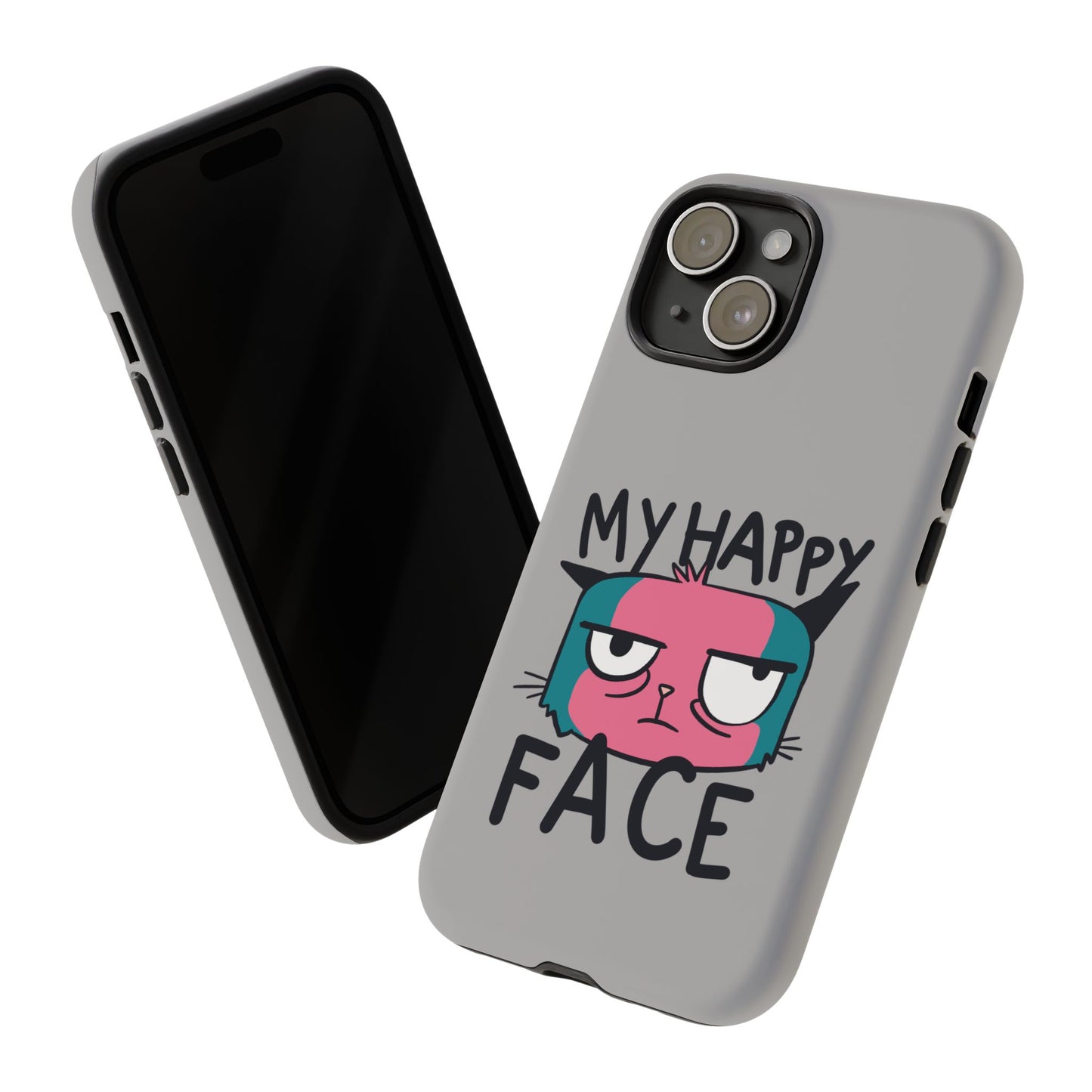 Funny Cat Phone Case - 'My Happy Face' Tough Design