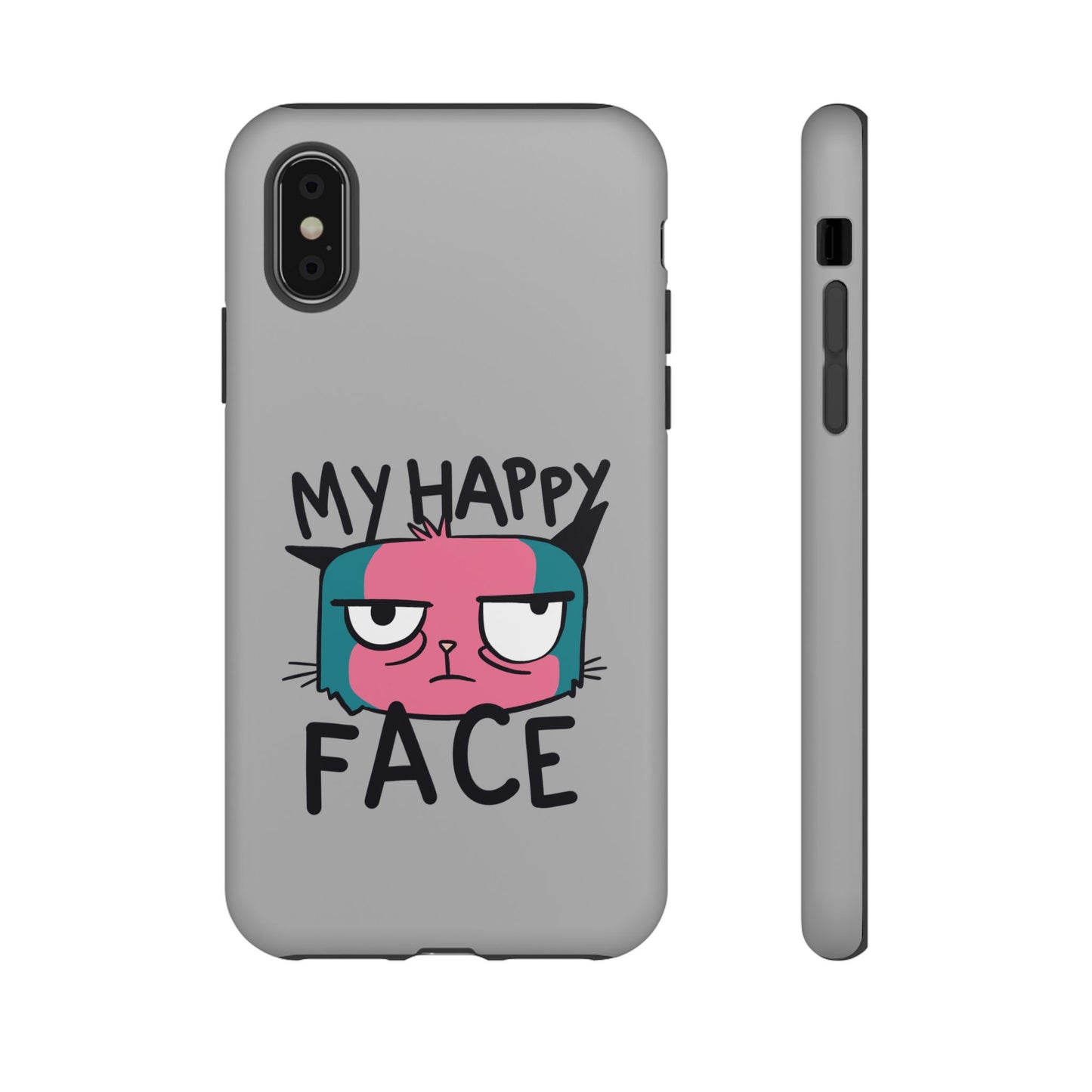 Funny Cat Phone Case - 'My Happy Face' Tough Design