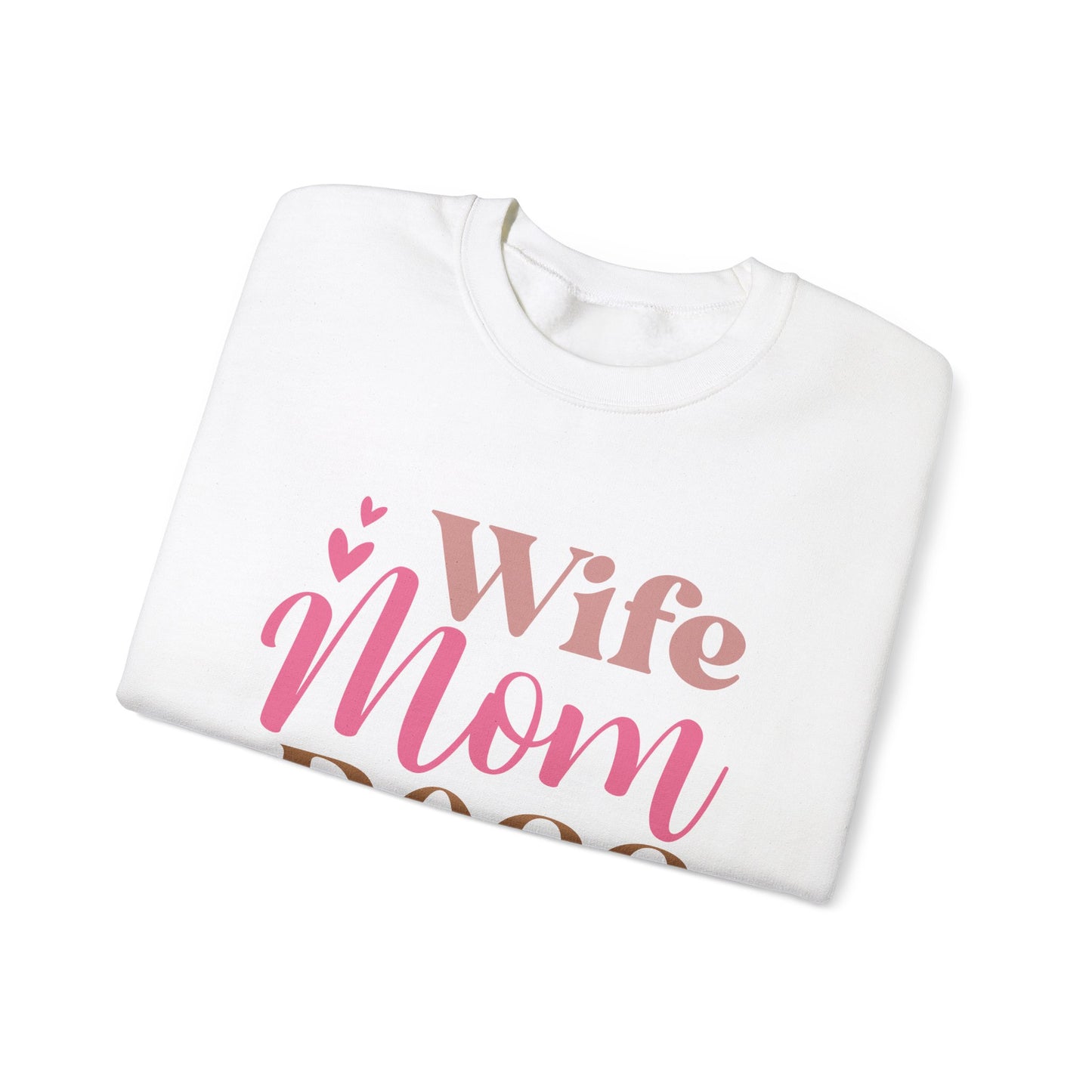 Wife Mom Boss Crewneck Sweatshirt - Cozy Unisex Pullover for Moms