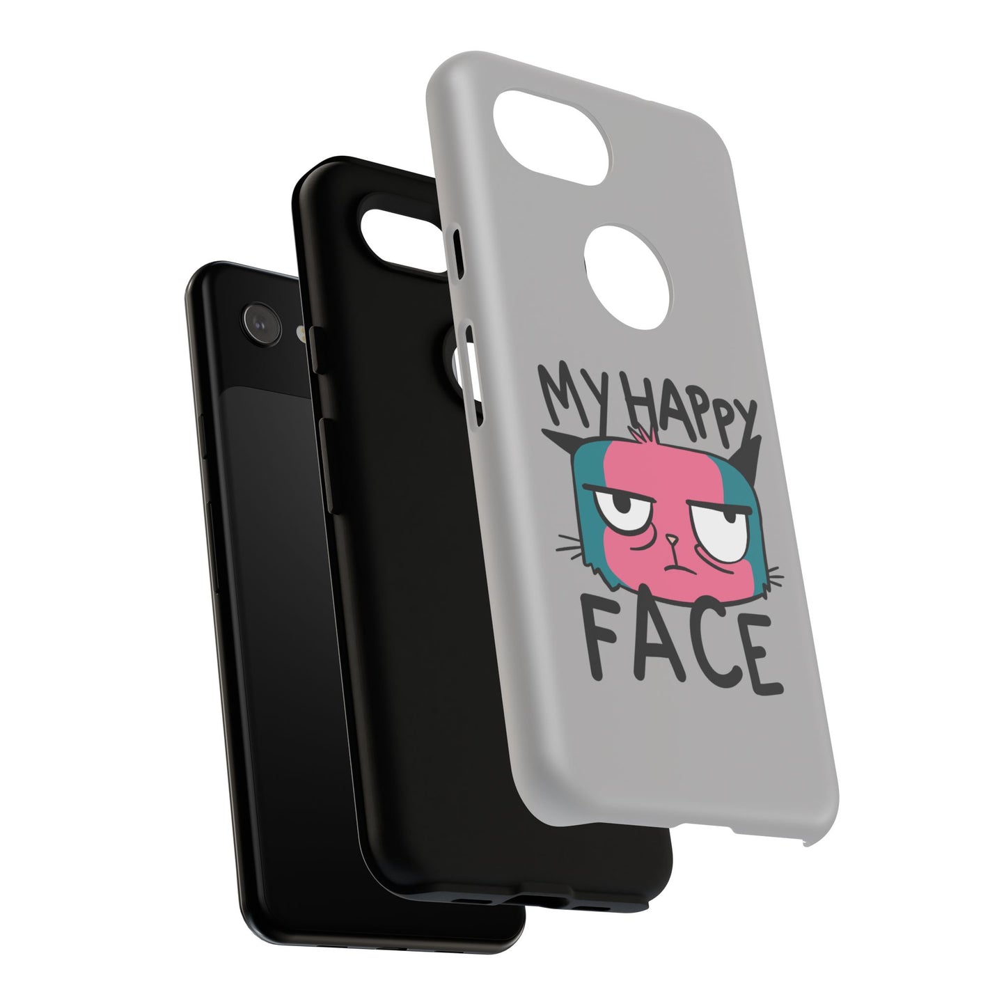 Funny Cat Phone Case - 'My Happy Face' Tough Design