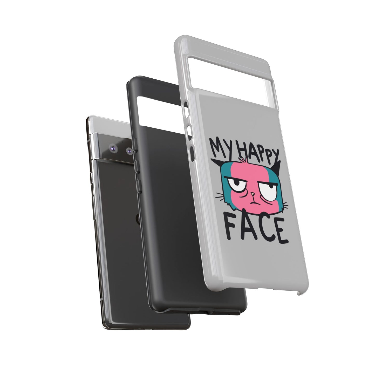 Funny Cat Phone Case - 'My Happy Face' Tough Design