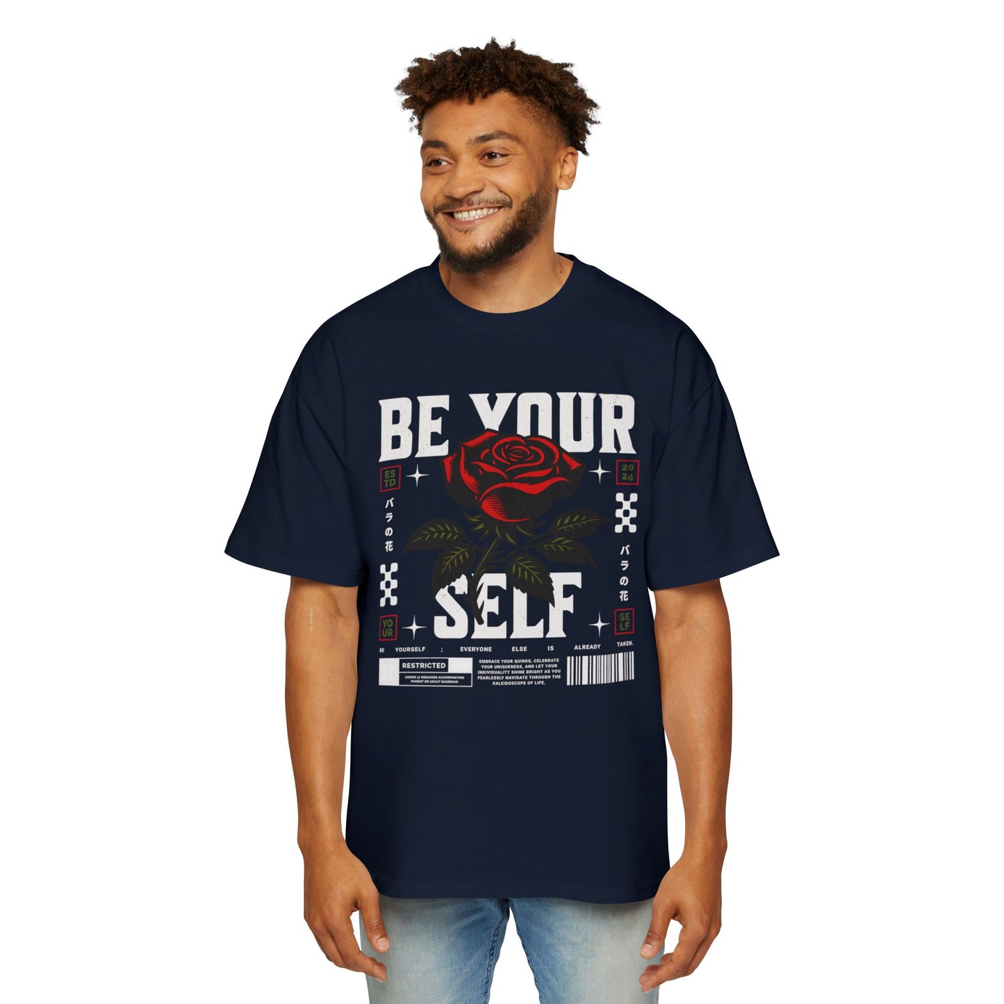 Men's Streetwear Tee - Be Your Self, Casual Oversized Shirt Dark Edition, Trendy Graphic Top, Gift for Men, Summer Fashion Statement