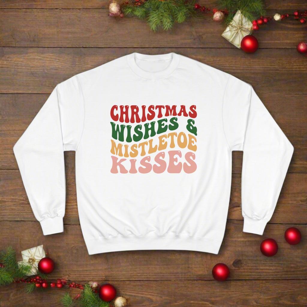 Christmas Wishes & Mistletoe Kisses Champion Sweatshirt